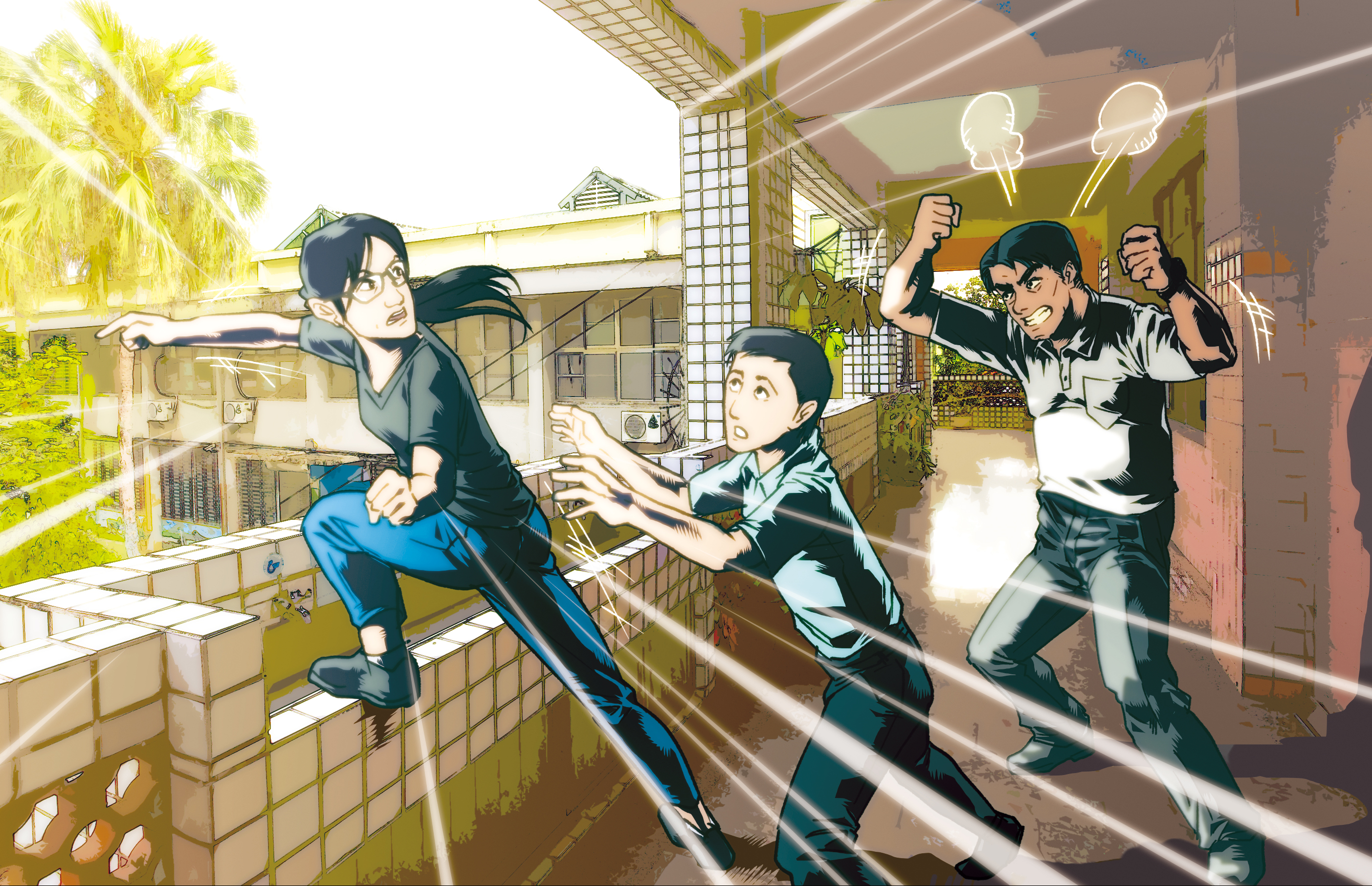 3月16日,校長希望葉老師不要堅持通報性平事件,雙方鬧得不可開交,葉老師跳到2樓校長室外走廊洗手台上,揚言跳樓。