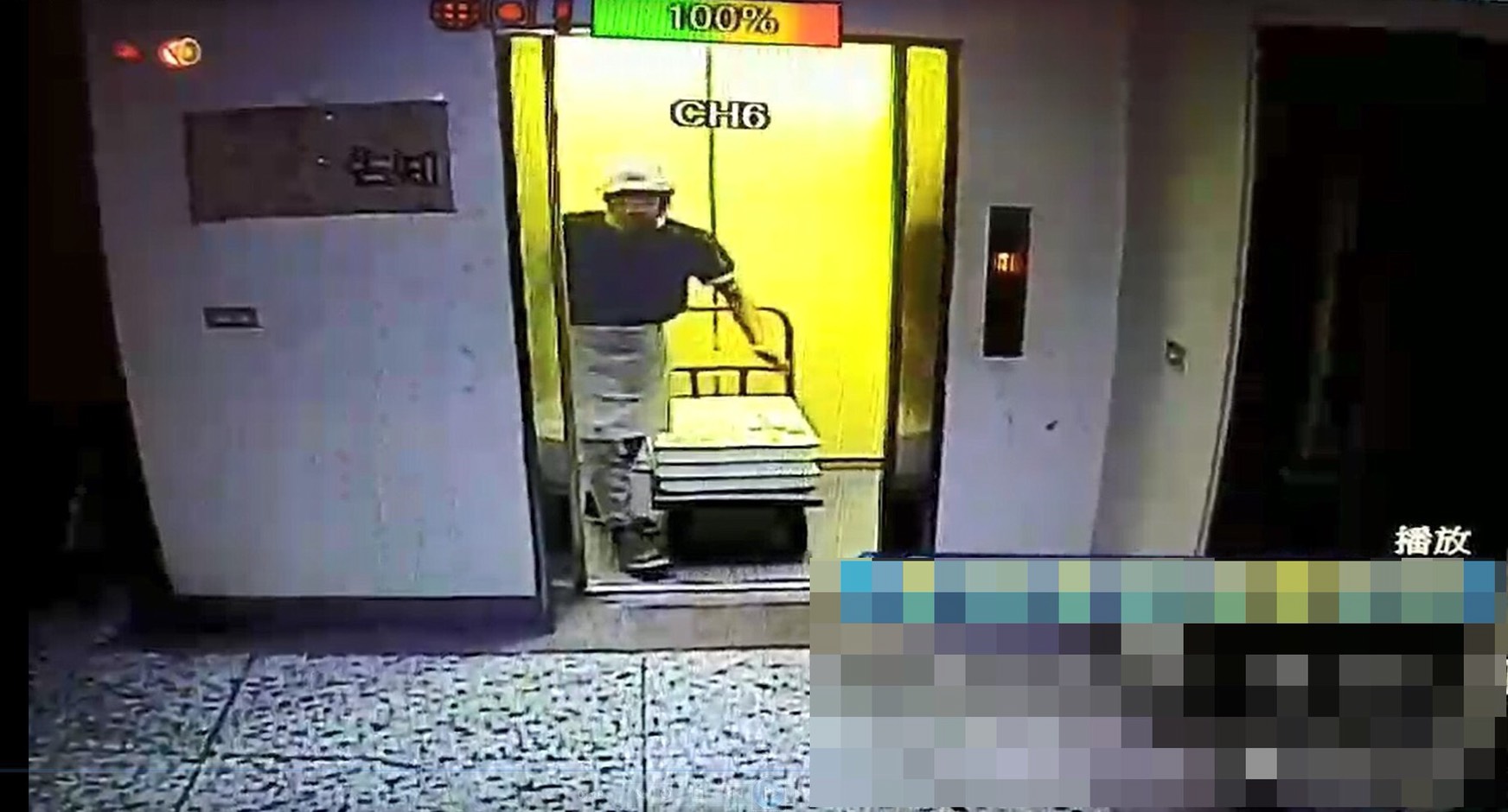 陳男潛入公司外勞宿舍內，臉孔被監視器拍到。（警方提供）