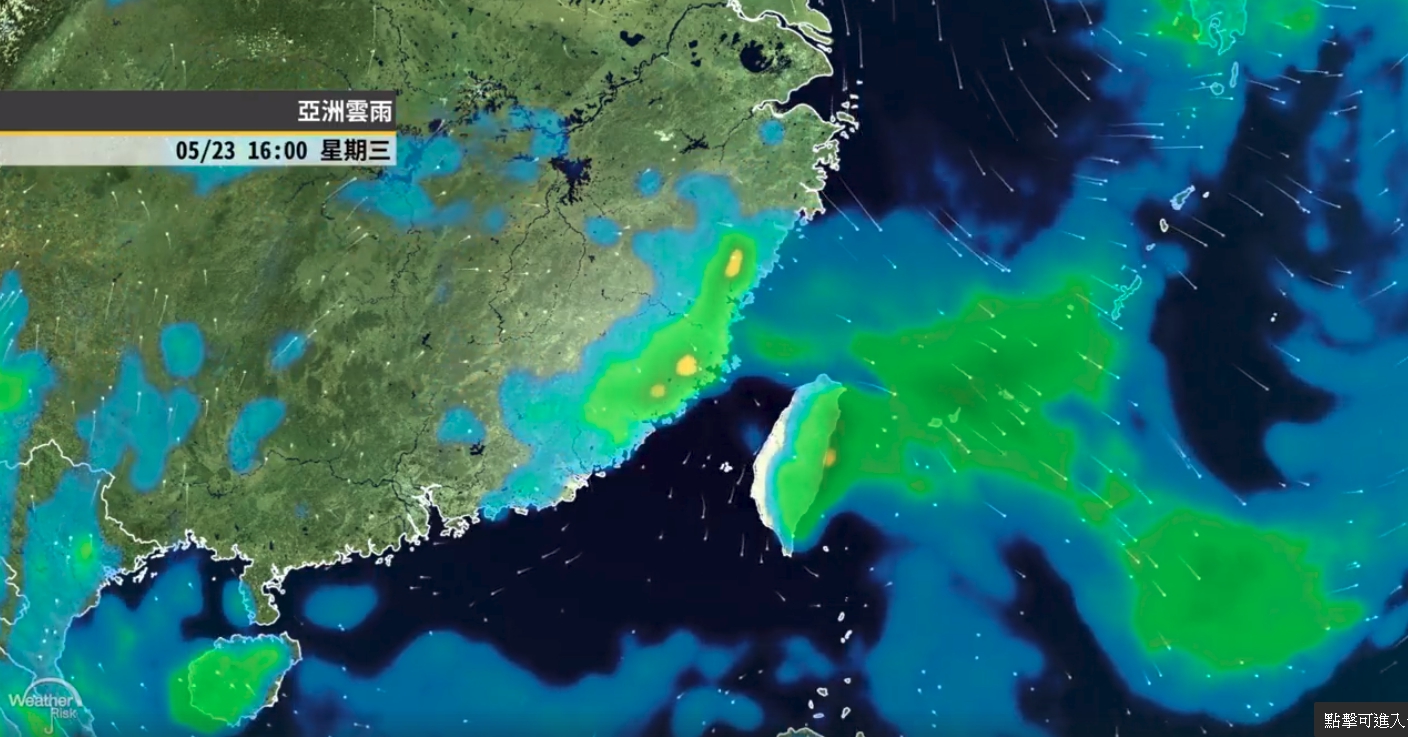 明（22）日將有一波鋒面經過，中部以北及東半部有短暫陣雨或雷雨，提請民眾外出記得隨身攜帶雨具。（翻攝自氣象達人彭啟明臉書）