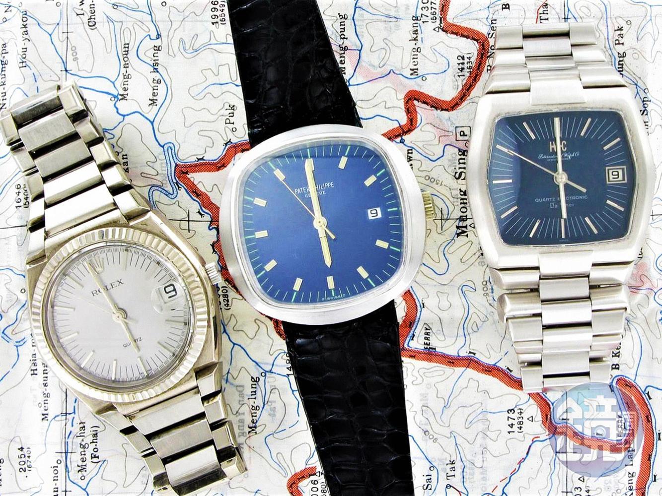 04：於196、70年代名號響叮噹的Beta 21不只應用於ROLEX Ref.5100上（左），PATEK PHILIPPE（中）及IWC等16家共同開發品牌也紛紛推出搭載此機芯的錶款。