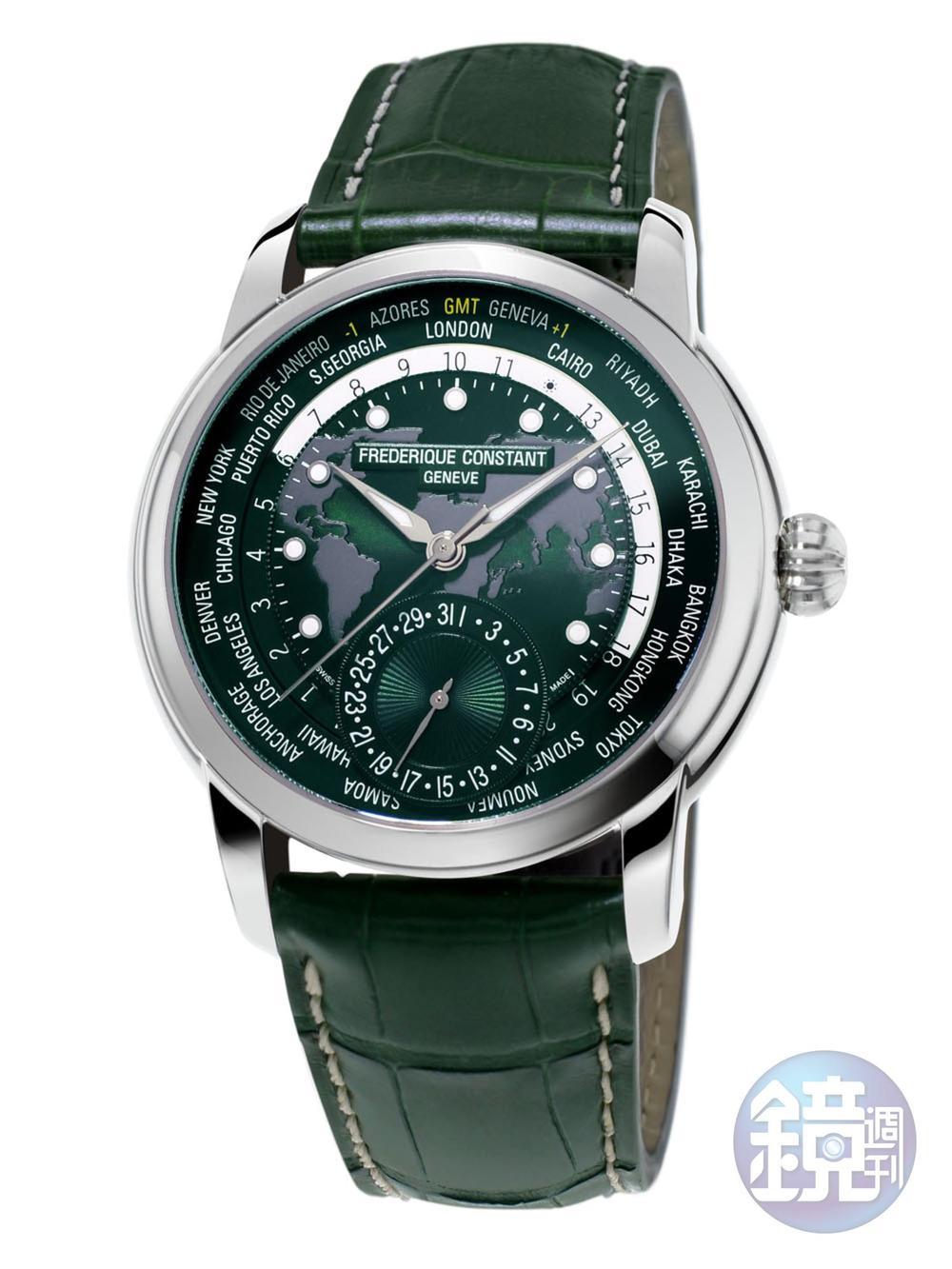 《Classic Worldtimer Manufacture》面盤上鐫刻了精美的世界地圖,24個城市的名稱設於外緣上,與早前的版本一樣。採用單一錶款設計,佩戴者可透過拉動錶冠的段數來調校腕錶。拉到底後向上旋轉錶冠,可為腕錶上鏈;第一段向上或下旋轉錶冠,分別設定日期及城市;第二段向下旋轉錶冠,可設定時間。功能:時間顯示;世界時區/機芯:自動上鏈機芯/建議售價:約NT$133,000