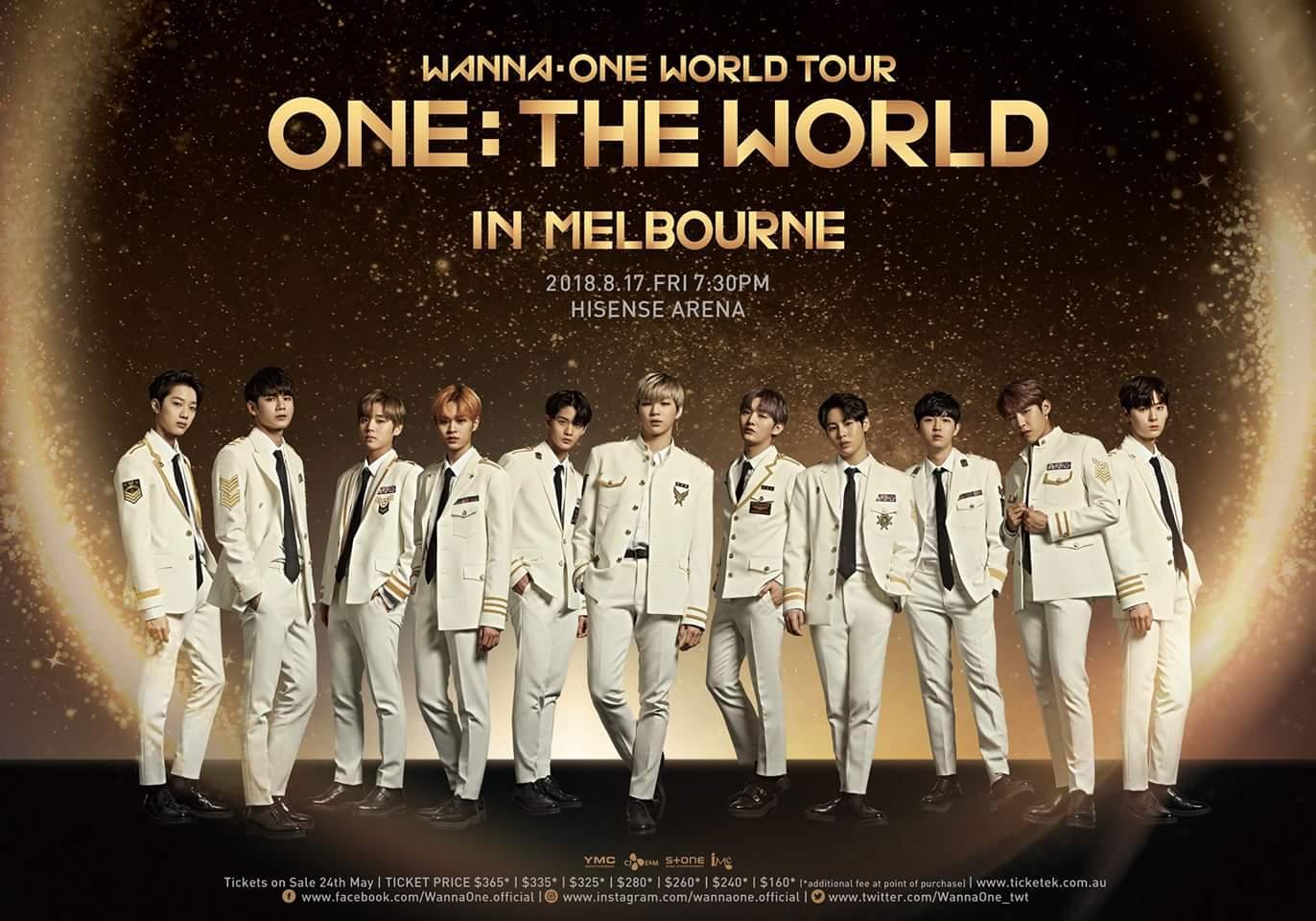 韓國大勢男團「Wanna One」兩場台北場演唱會門票3分鐘售罄，主辦單位宣布8月17日的澳洲墨爾本場特別開放台灣粉絲跨海購票。（iMe提供）