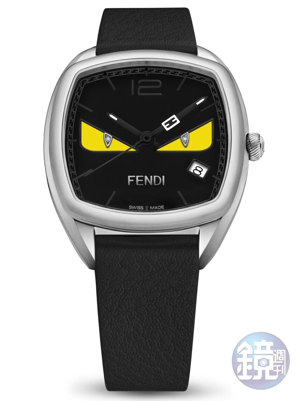 《Momento Fendi Bugs》「Momento Fendi Bugs」迷你系列以Bugs小怪獸招牌的迷人大眼搶盡眾人目光。結合出乎意料的新穎細節與令人驚艷的色彩搭配。這個充滿玩心又搶眼的腕錶系列採用圓形或枕形錶殼,強調出大膽的創意與迷人的個性魅力。功能:時間顯示/機芯:石英機芯/建議售價:約NT$38,500