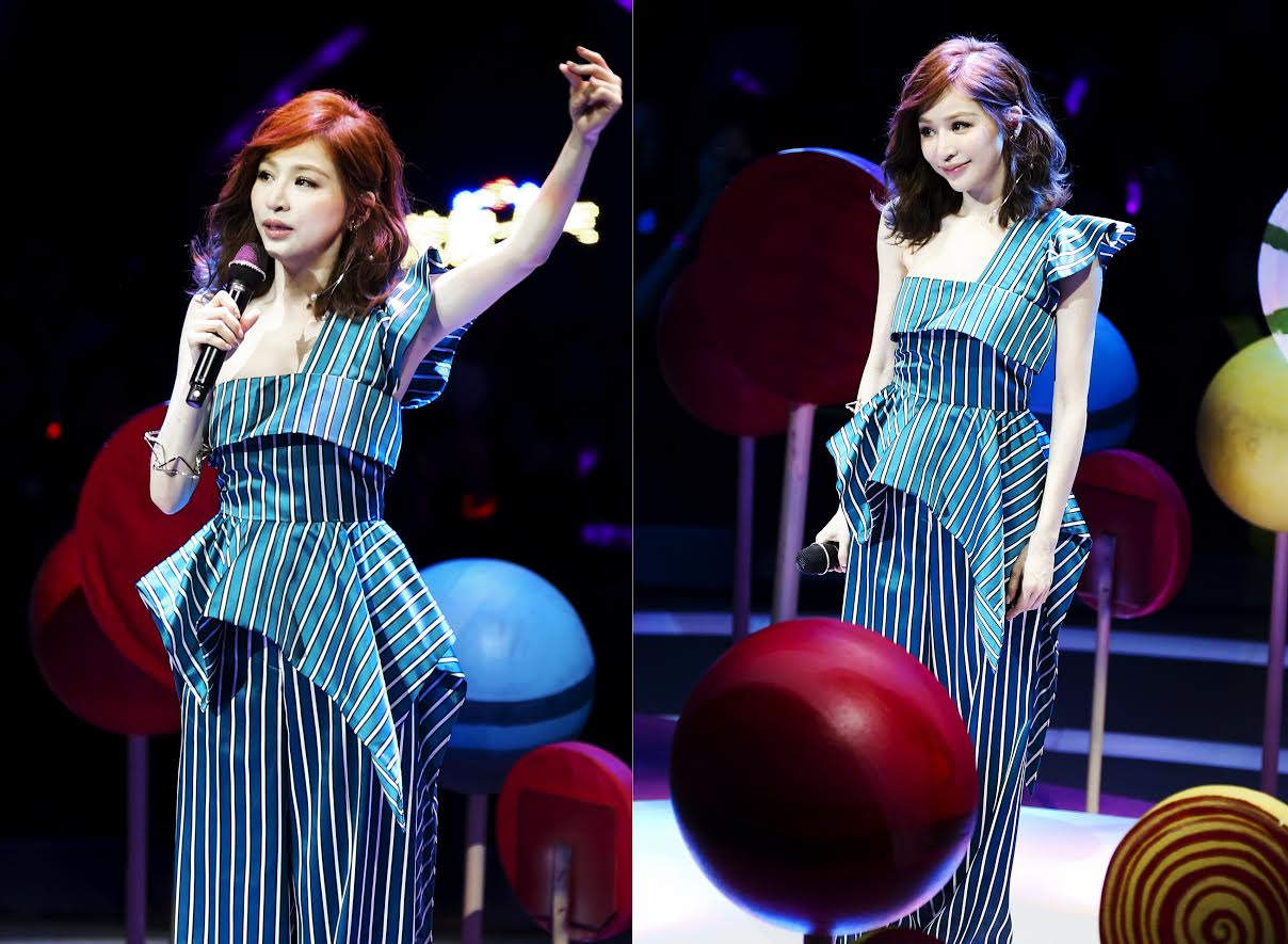 王心凌受邀為跳舞遊戲舉辦的演唱會開場，她將經典作品改編成串燒組曲，又唱又跳12分鐘。（天晴娛樂提供）