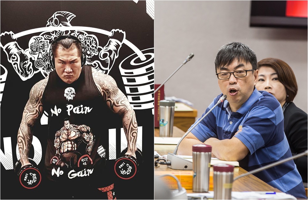 立委段宜康（右）和館長（左）為蔡英文政府捐助100萬美元給世界衛生組織一事槓上。（左圖取自飆捍粉絲專頁）