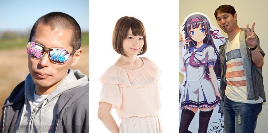 由左至右為《少女☆射擊2》總製作人中川滋、系列作飾演「神園忍」的聲優上間江望，以及系列插畫師兼監督伊東大典。（傑仕登提供）