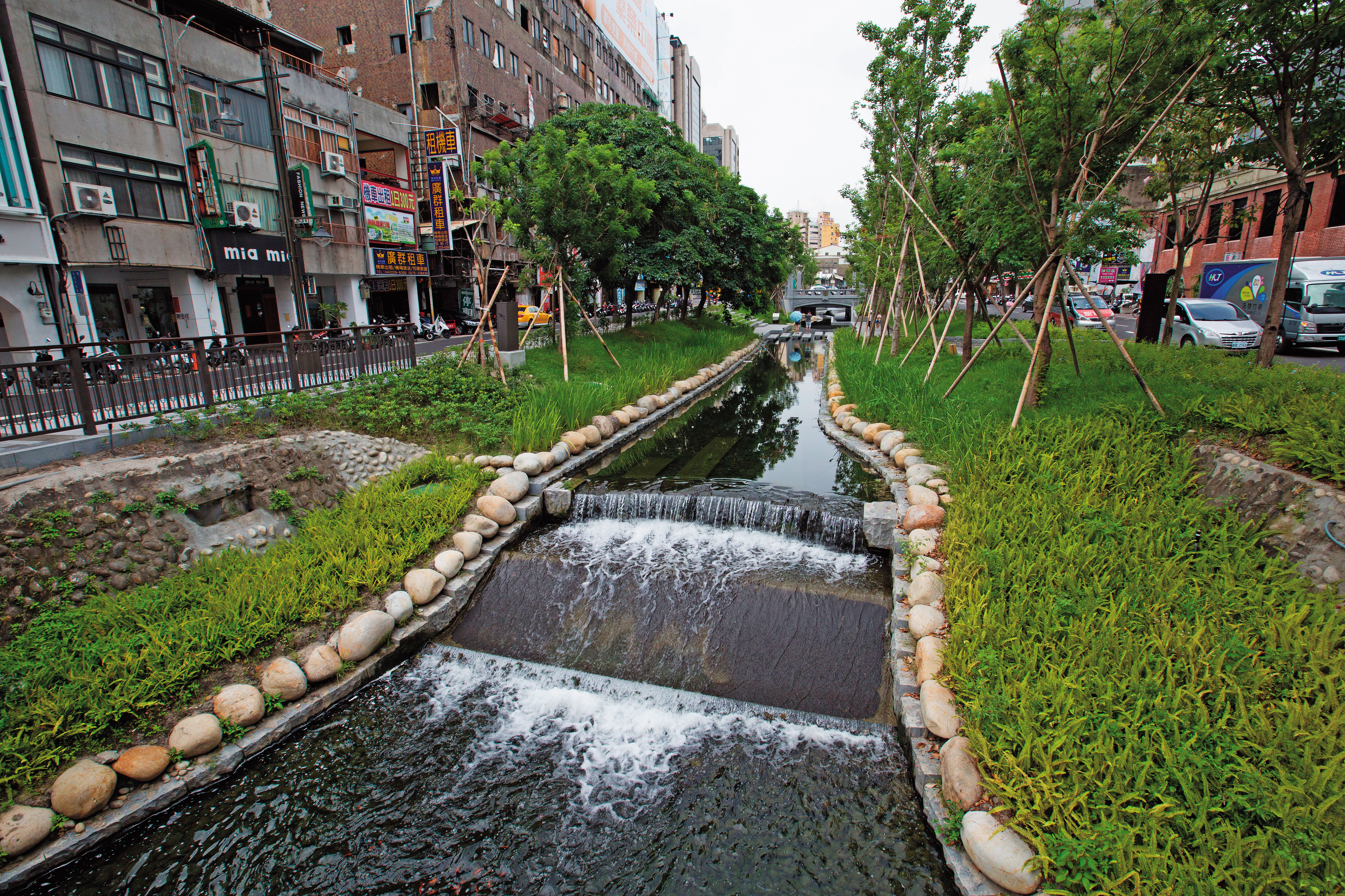 整治市區河川是林佳龍引以為傲的政績，圖為整治後的綠川。