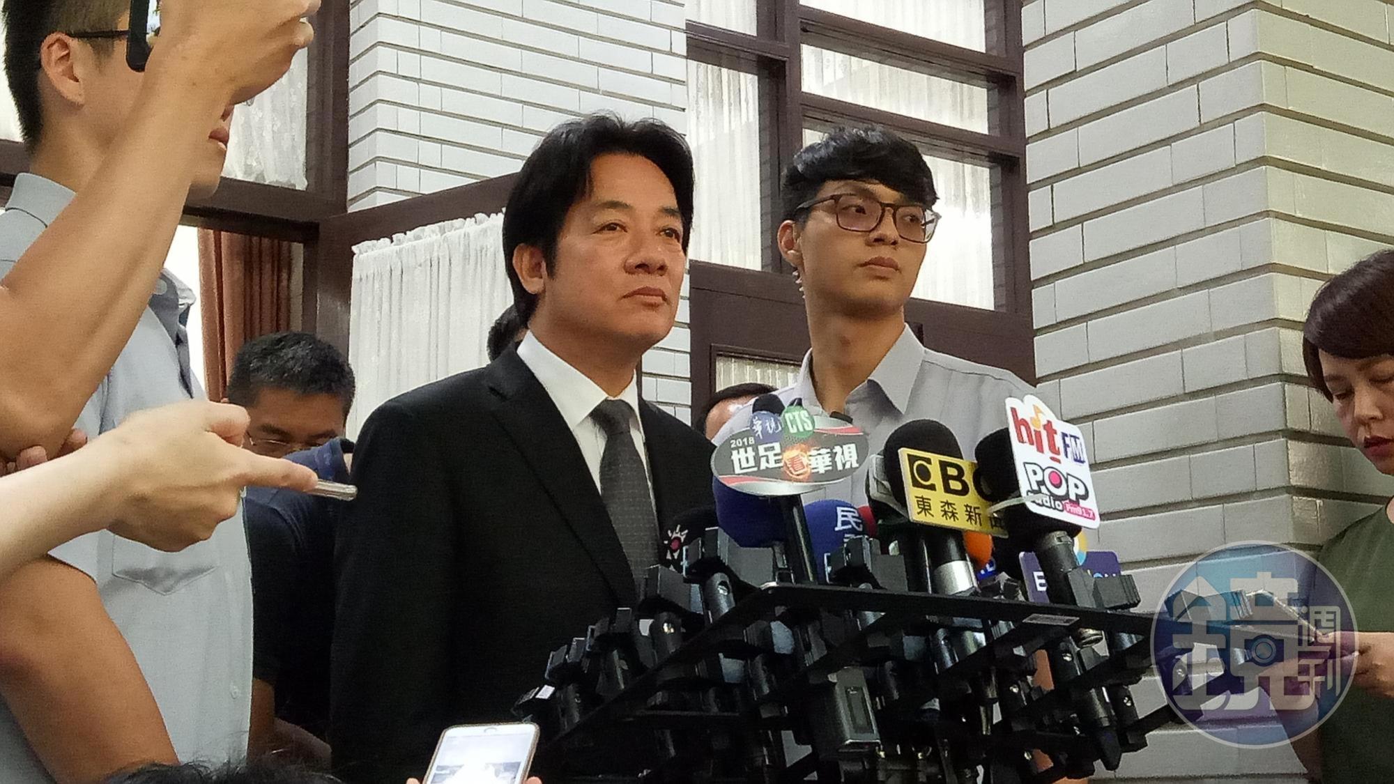 行政院長賴清德晚間受訪談教育部長吳茂昆請辭案。