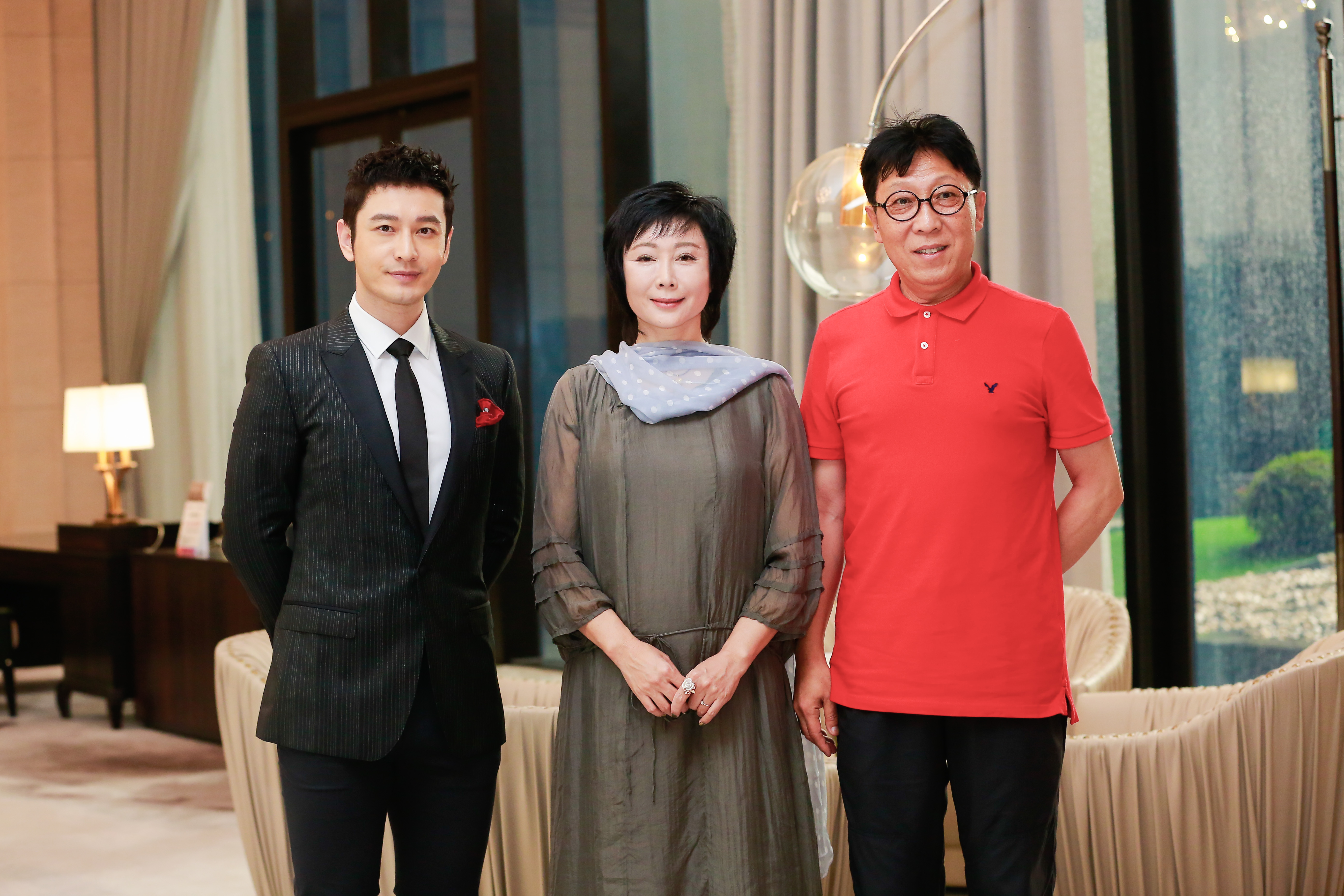 黃曉明（左起）、鄭錚、韓童為第10屆兩岸電影展抵台訪問。