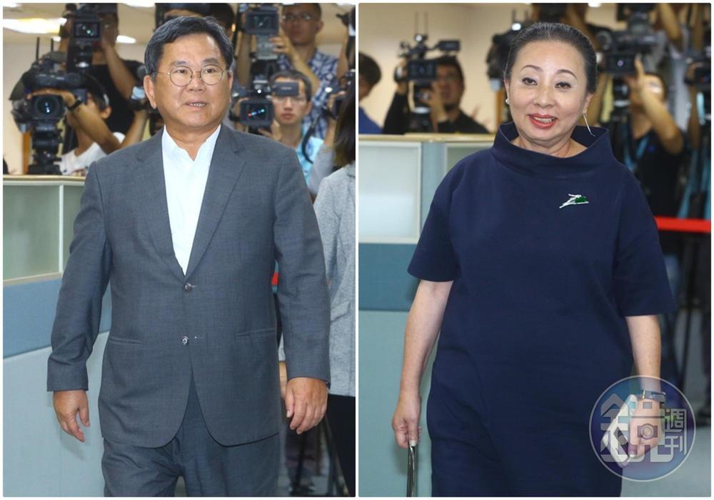 嘉義縣長張花冠（右圖）今在民進黨中執會開砲，再次槓上立委陳明文（左圖）。