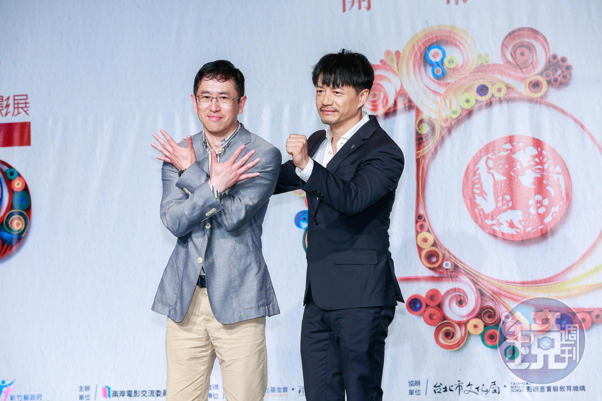 有2個國際A級影展影帝頭銜的段奕宏(右)首度來台,導演董越誇讚段奕宏總能為戲帶來意想不到的衝擊力。