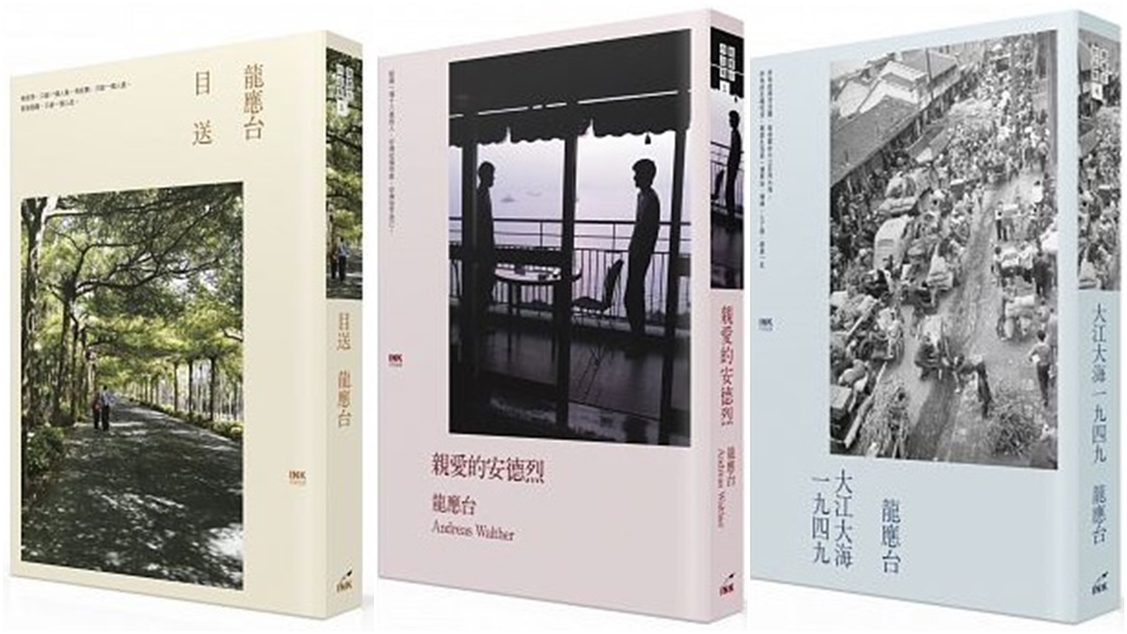 《目送》(印刻)、《親愛的安德烈》(龍應台與Andreas Walther合著,印刻)、《大江大海一九四九》(印刻)