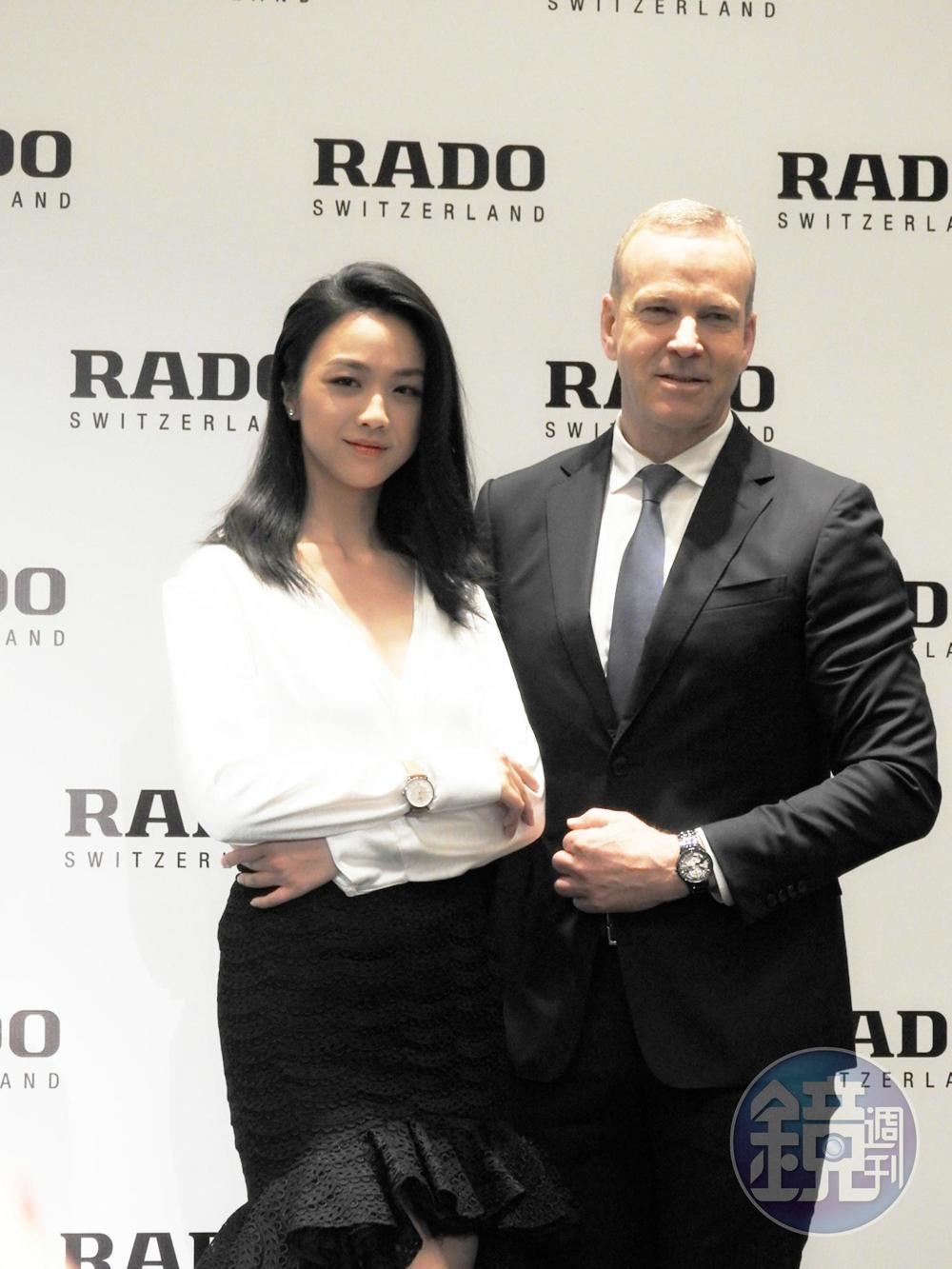 RADO瑞士雷達表全球CEO Matthias Breschan先生攜全球品牌代言人湯唯共同亮相,而湯唯也確定將繼續擔任此職務。