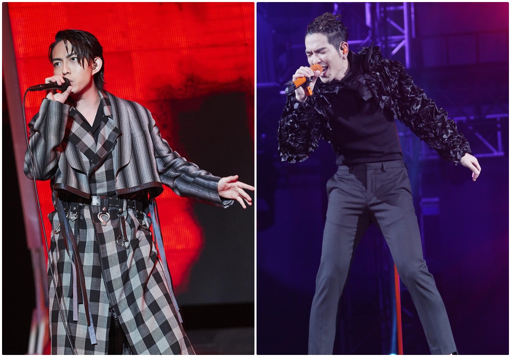 蕭敬騰（右圖）剛結束台北小巨蛋演唱會，新歌強勢攻佔榜單，共有4首新歌打入前20名；林宥嘉（左圖）翻唱劉若英的〈成全〉舊經典唱出新靈魂，也從19名躍升到第3名。（左圖華研提供，右圖華納提供）