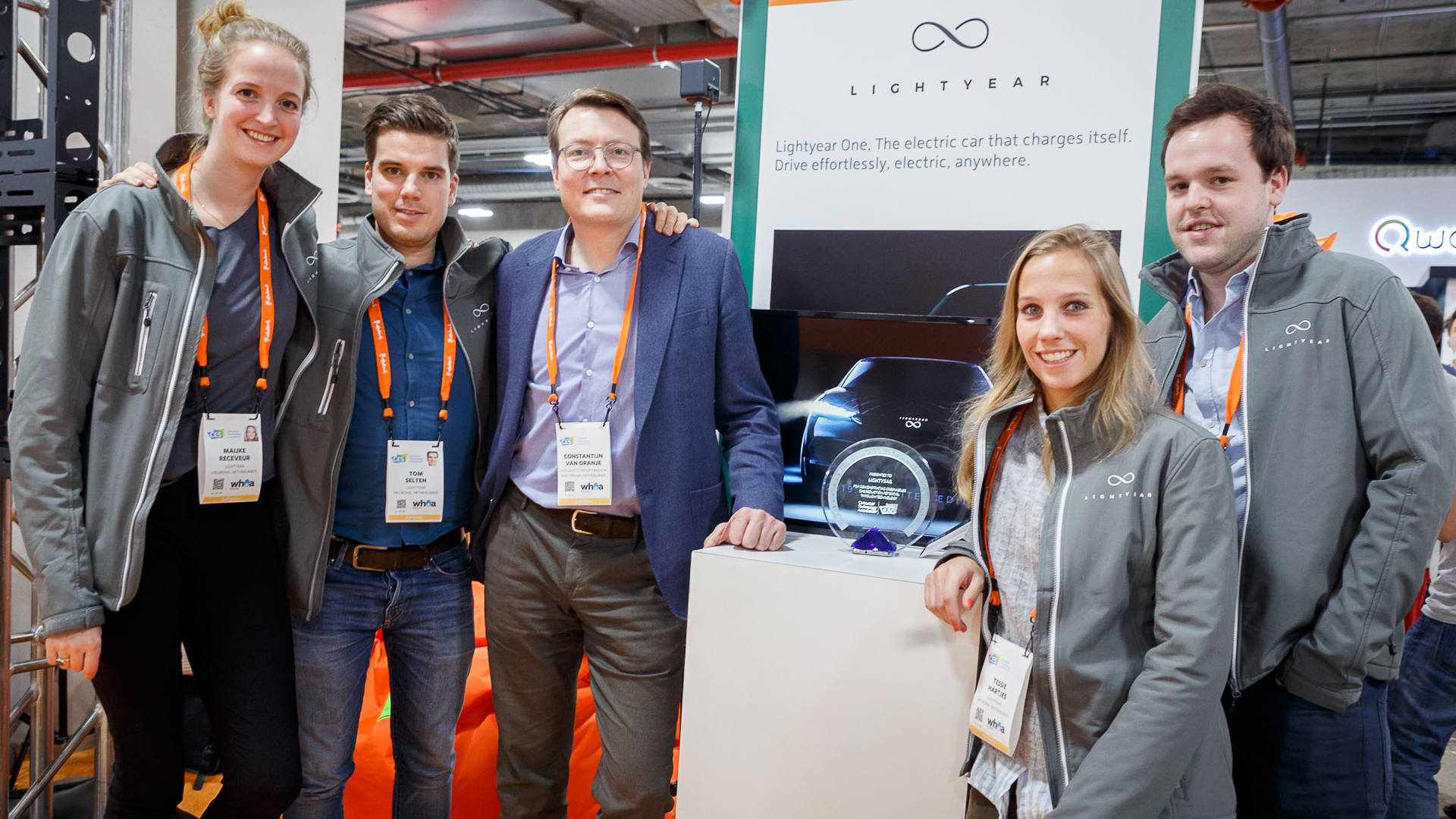荷蘭汽車新創Lightyear參加2018年CES展，抱回「氣候變遷創新獎」。（Lightyear提供）