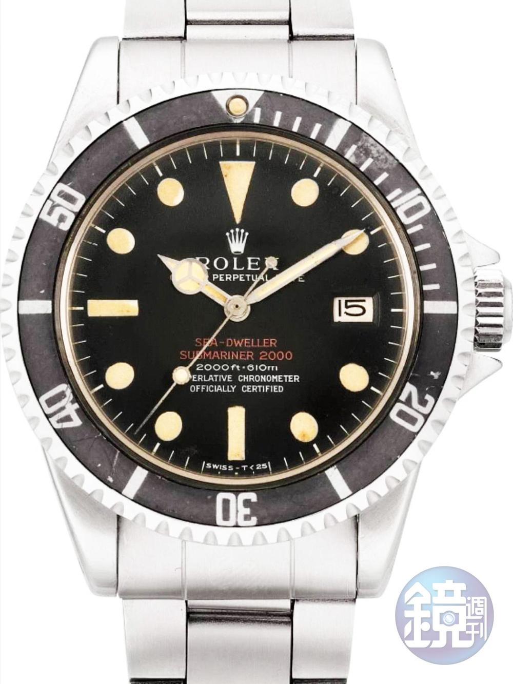 Lot 953，ROLEX Sea-Dweller 1665 DRSD雙紅字潛水錶錶，產於1967年，估價400~800萬港幣，含佣價為490萬港幣（約1,862萬台幣）。無排氦閥的1665通常搭載Prototype單紅字面盤，配上雙紅字面盤的案例更是稀少。
