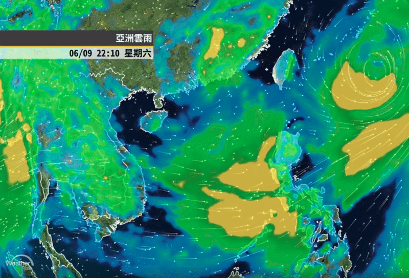 彭啟明最新分析，預估輕颱艾維尼將會減弱為低壓接近台灣。（翻攝自彭啟明臉書）