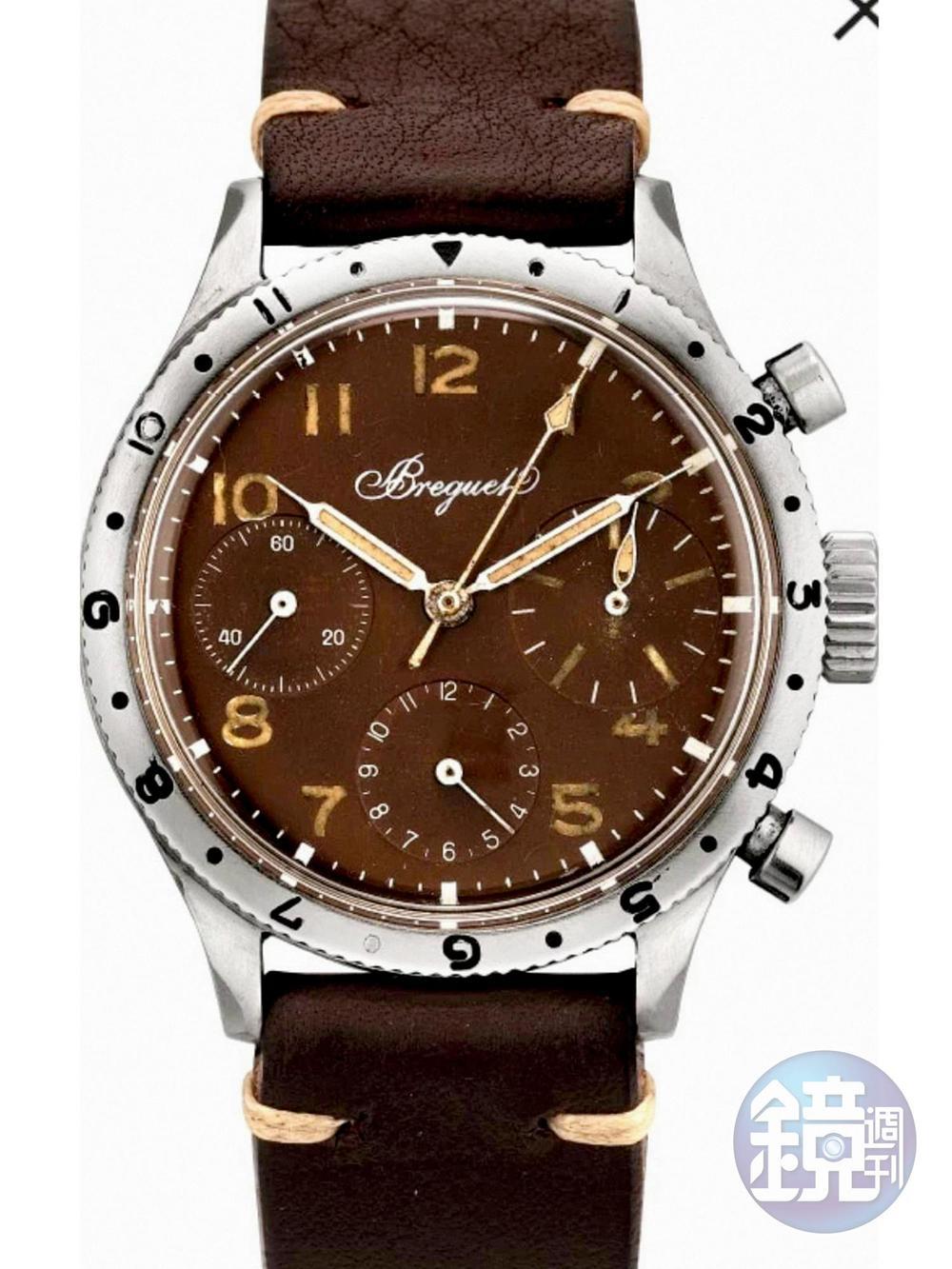 Lot 942，BREGUET Type XX不鏽鋼計時碼錶，產於1960年，估價24~40萬港幣，含佣價為23.75萬港幣（約105萬台幣）。Type XX曾經是法國空軍的制式裝備，此錶為60年代生產的早期版本，面盤已均勻退色為美麗的棕色，古董錶迷稱之為Tropical dial，歷史意義加上良好的保存狀況，讓它擁有百萬身價。