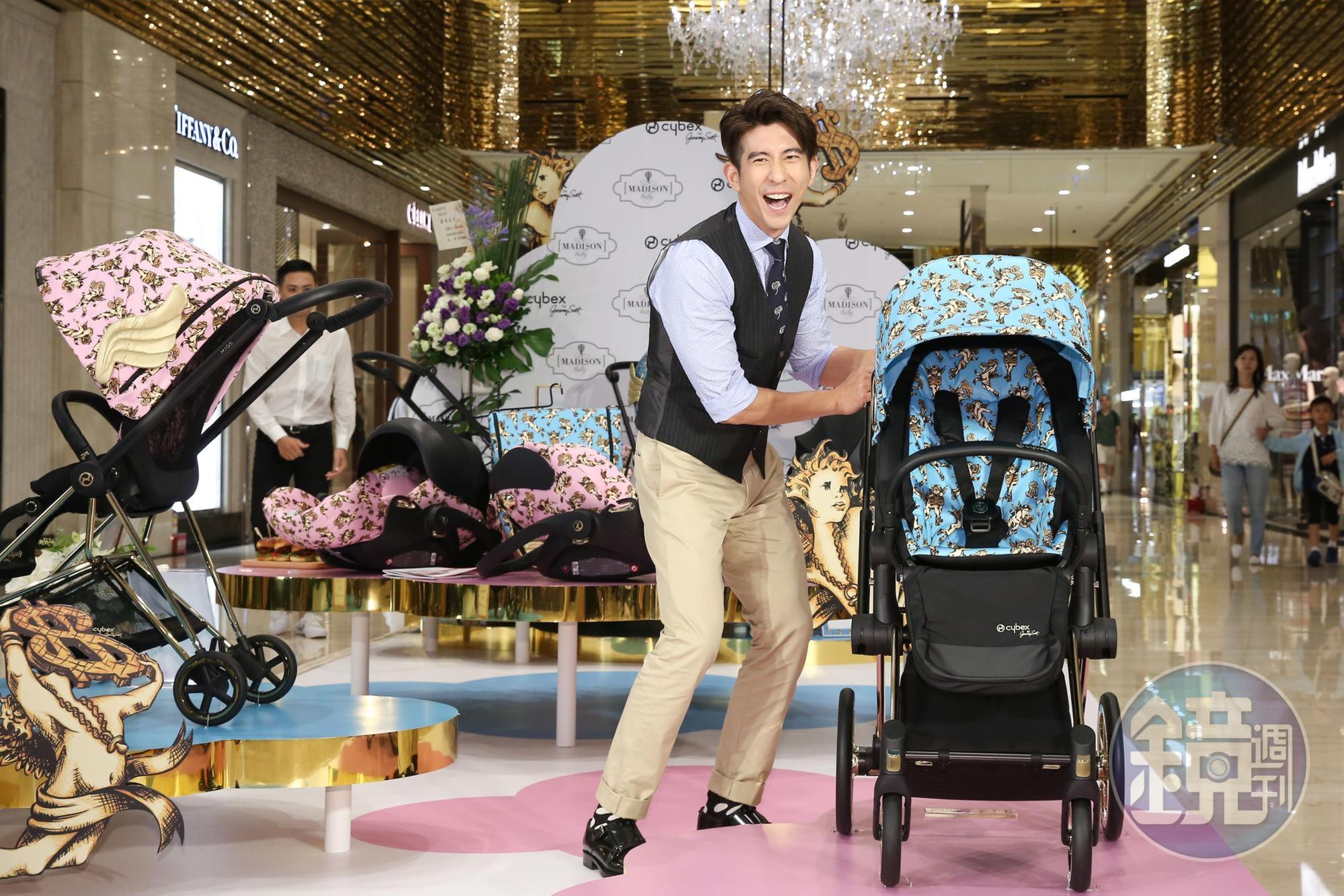 修杰楷出席活動，對於嬰幼兒推車經驗分享口若懸河，果然是好爸爸一名。