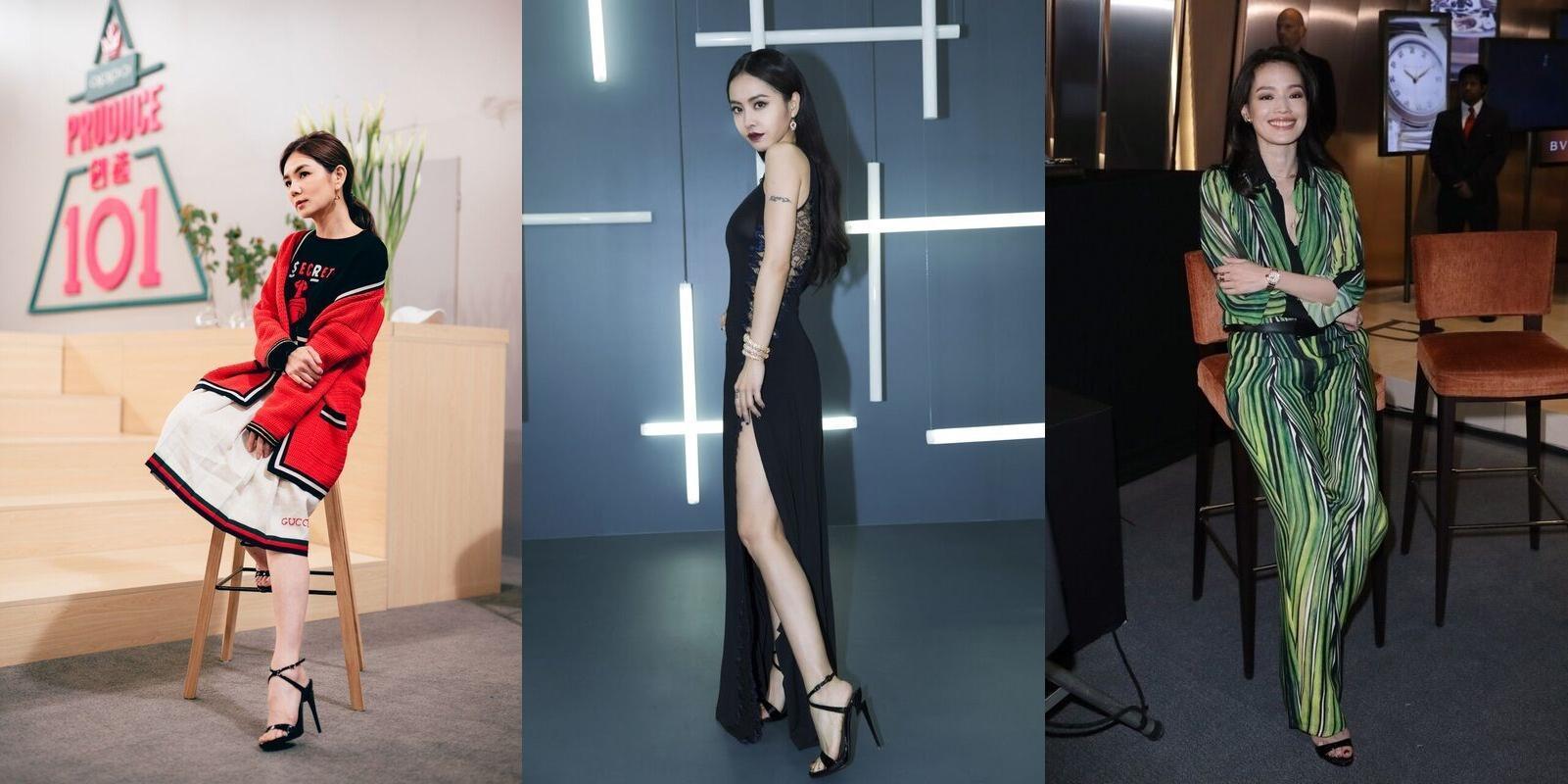 讓舒淇、蔡依林、Ella三位女藝人撞鞋的鞋款,是Giuseppe Zanotti黑色G-Heel高跟鞋。(Giuseppe Zanotti提供)