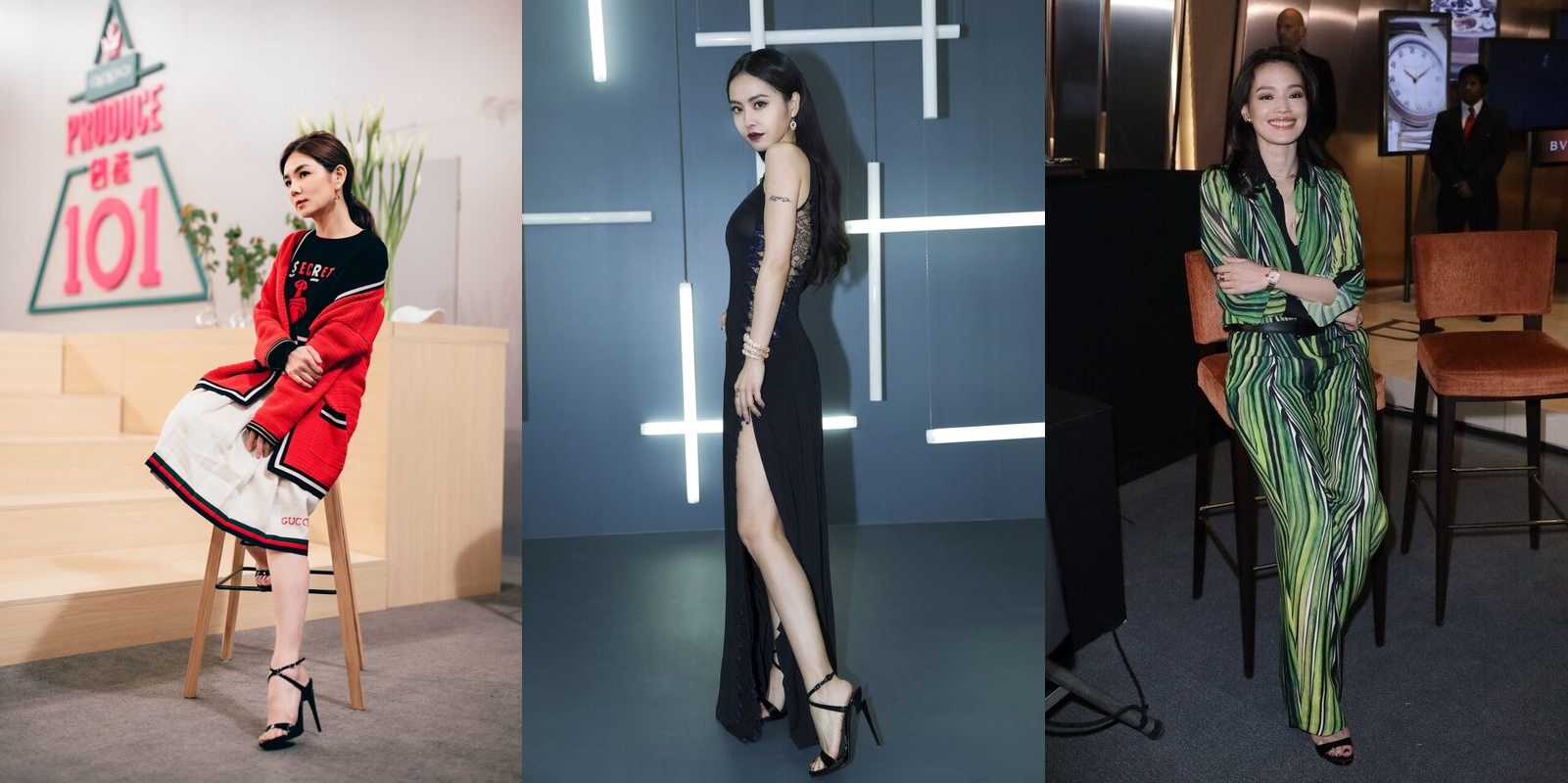 讓舒淇、蔡依林、Ella三位女藝人撞鞋的鞋款，是Giuseppe Zanotti黑色G-Heel高跟鞋。（Giuseppe Zanotti提供）