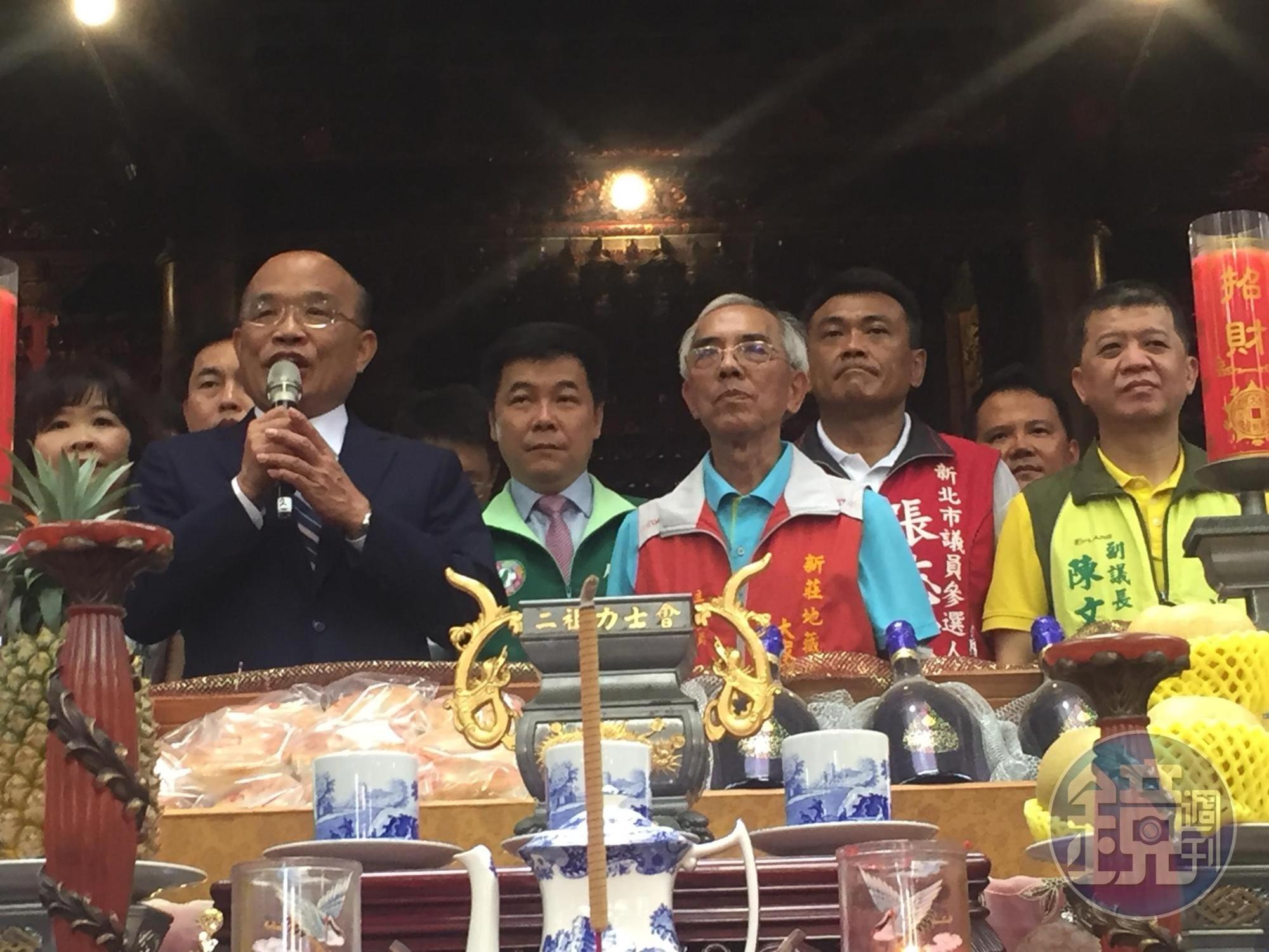 蘇貞昌今中午到大眾廟參拜。