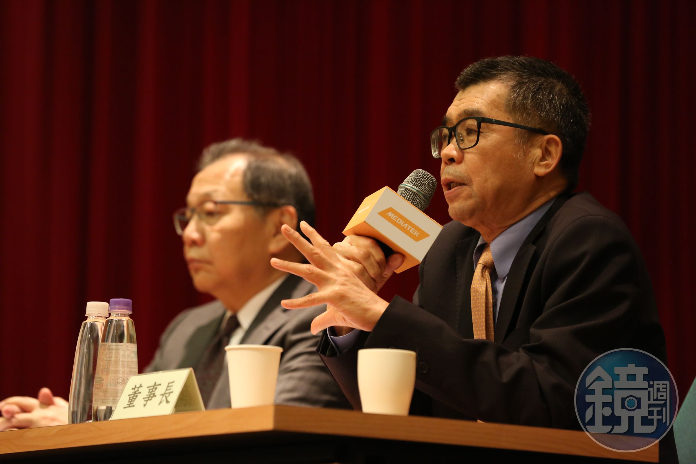 聯發科董事長蔡明介幫執行長蔡力行打了91分的成績。