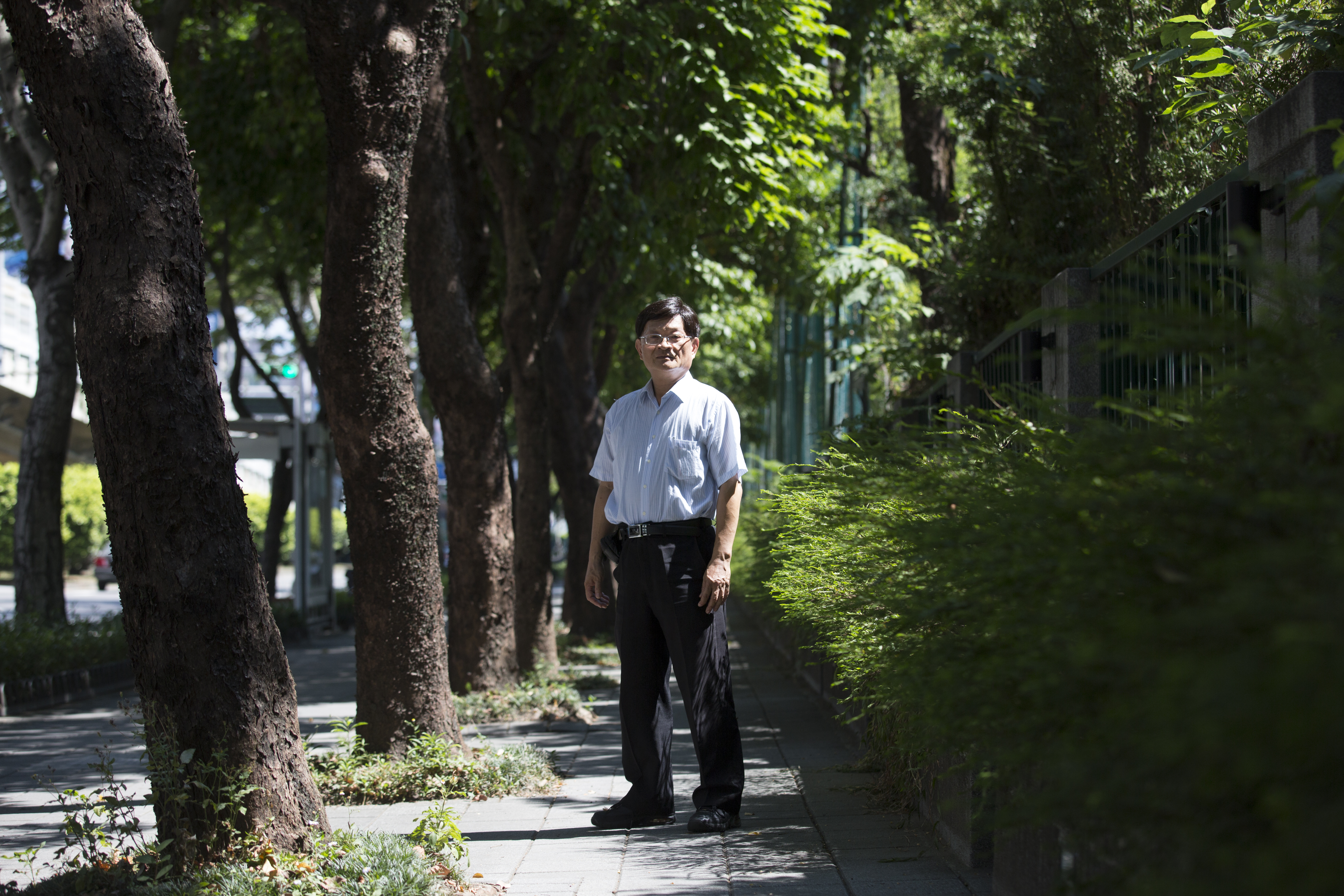 北市中山女中旁的人行道是郭志祥最熟悉的風景，累積逾10萬5千人次參與過行善體驗。