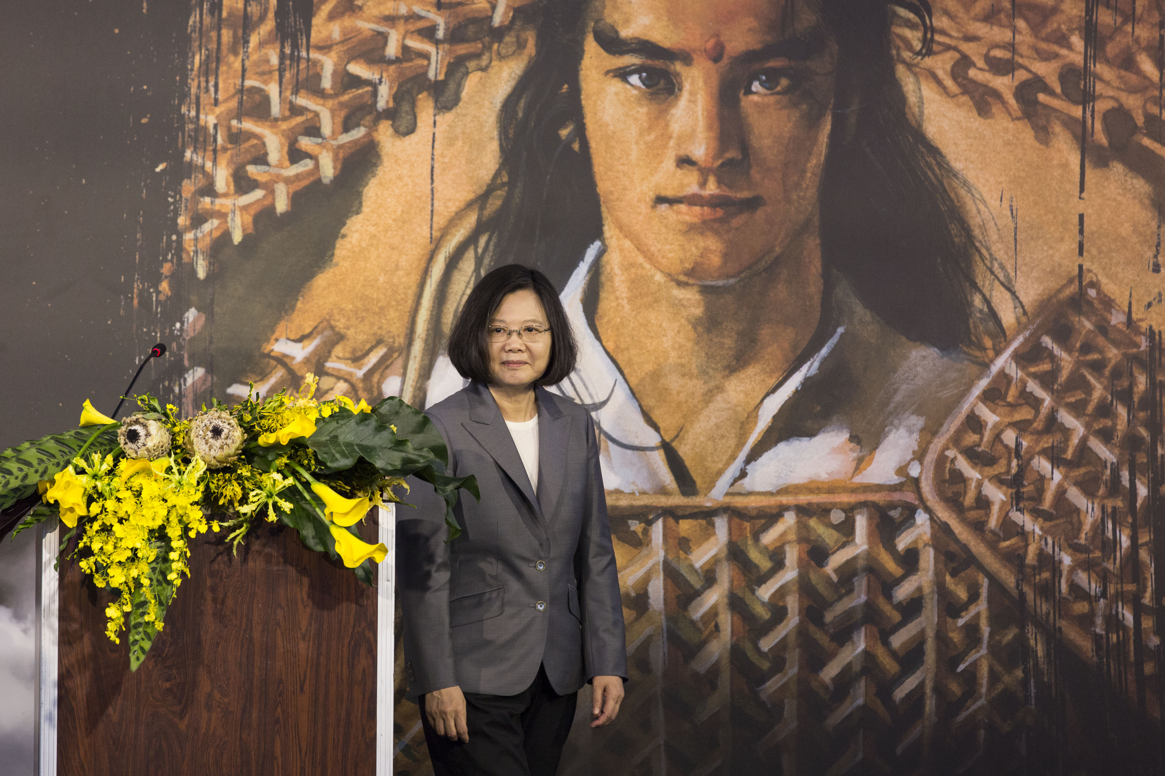 總統蔡英文出席鄭問故宮大展開幕典禮。（楊子磊攝）