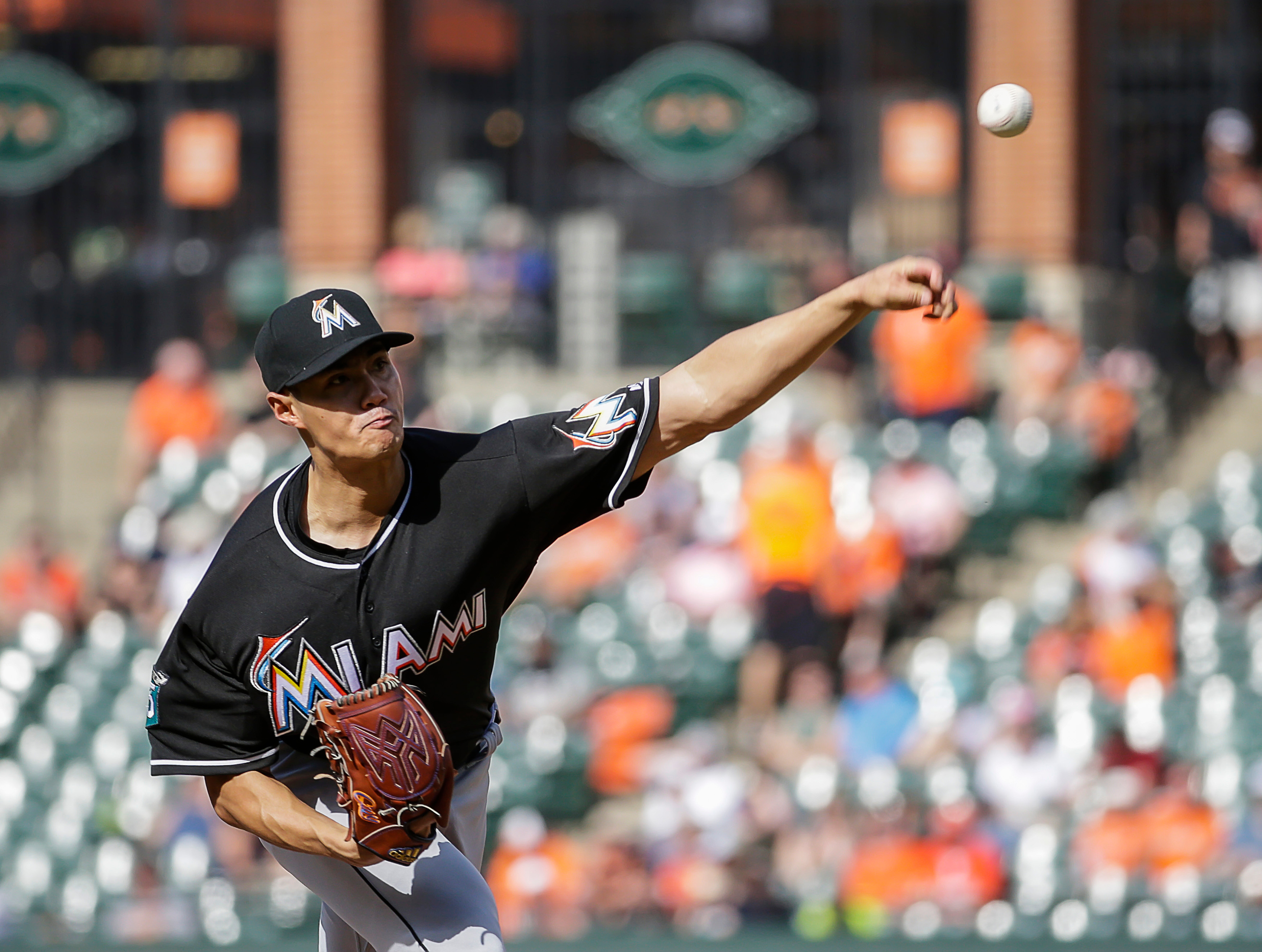 陳偉殷投了94球，只讓金鶯打者揮空5球，一直到第6局才投出這場比賽的第1次三振。（東方IC）