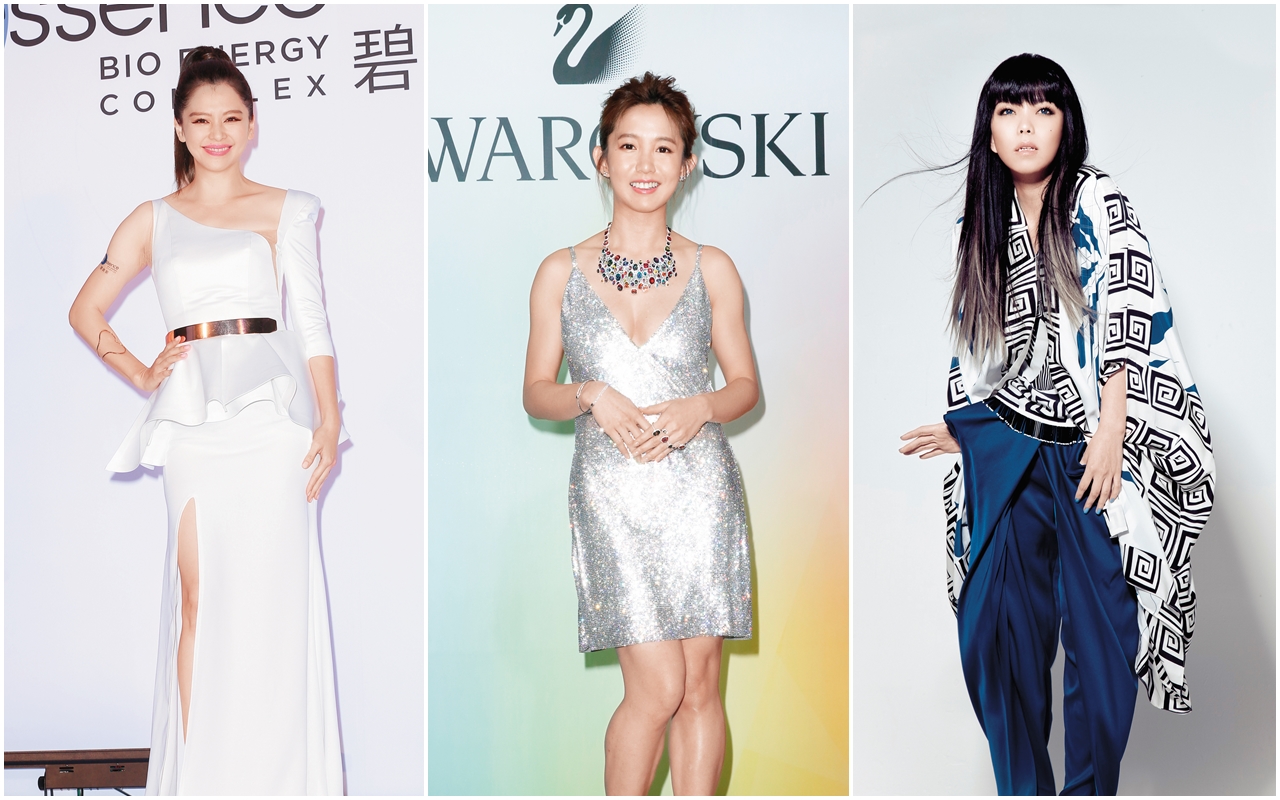 郭書瑤(中)出道起就負擔所有家計,連弟弟妹妹的學費也是她出;徐若瑄(左)養一家人之外,現在還得扛起老公的事業危機;張惠妹(右)對家人大方,買地開店是常有的事。