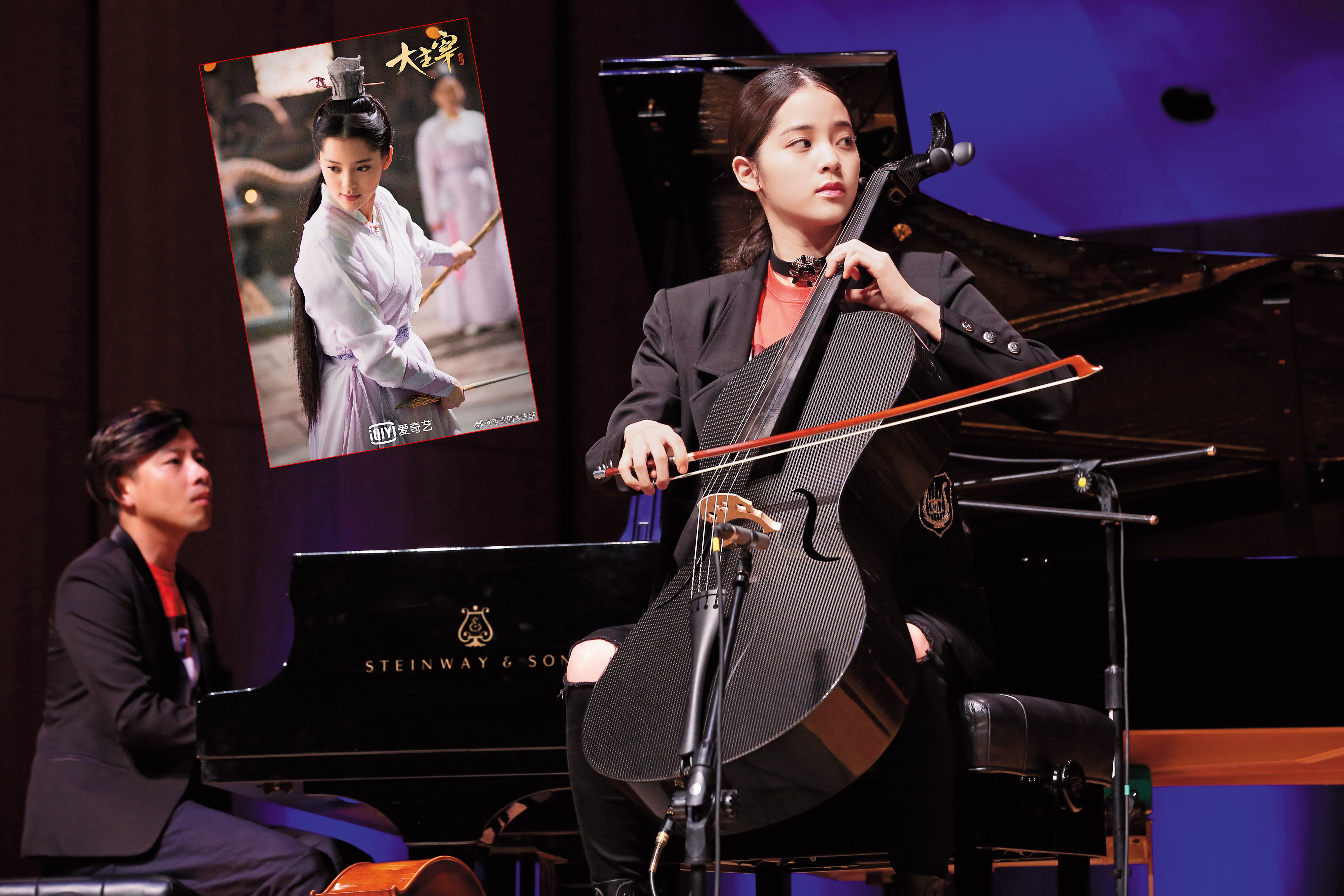 歐陽娜娜日前在台開出書記者會，開心分享9月即將前往波士頓伯克利音樂學院念書的心情。她在上半年默默賺了至少3億元安家費，左圖為她今年接拍的古裝劇。