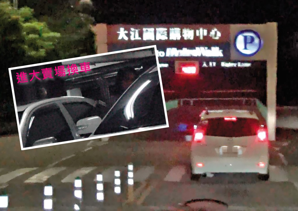每次幽會前，謝男與C女都會分別開車，進入大江購物中心停車場。（讀者提供）