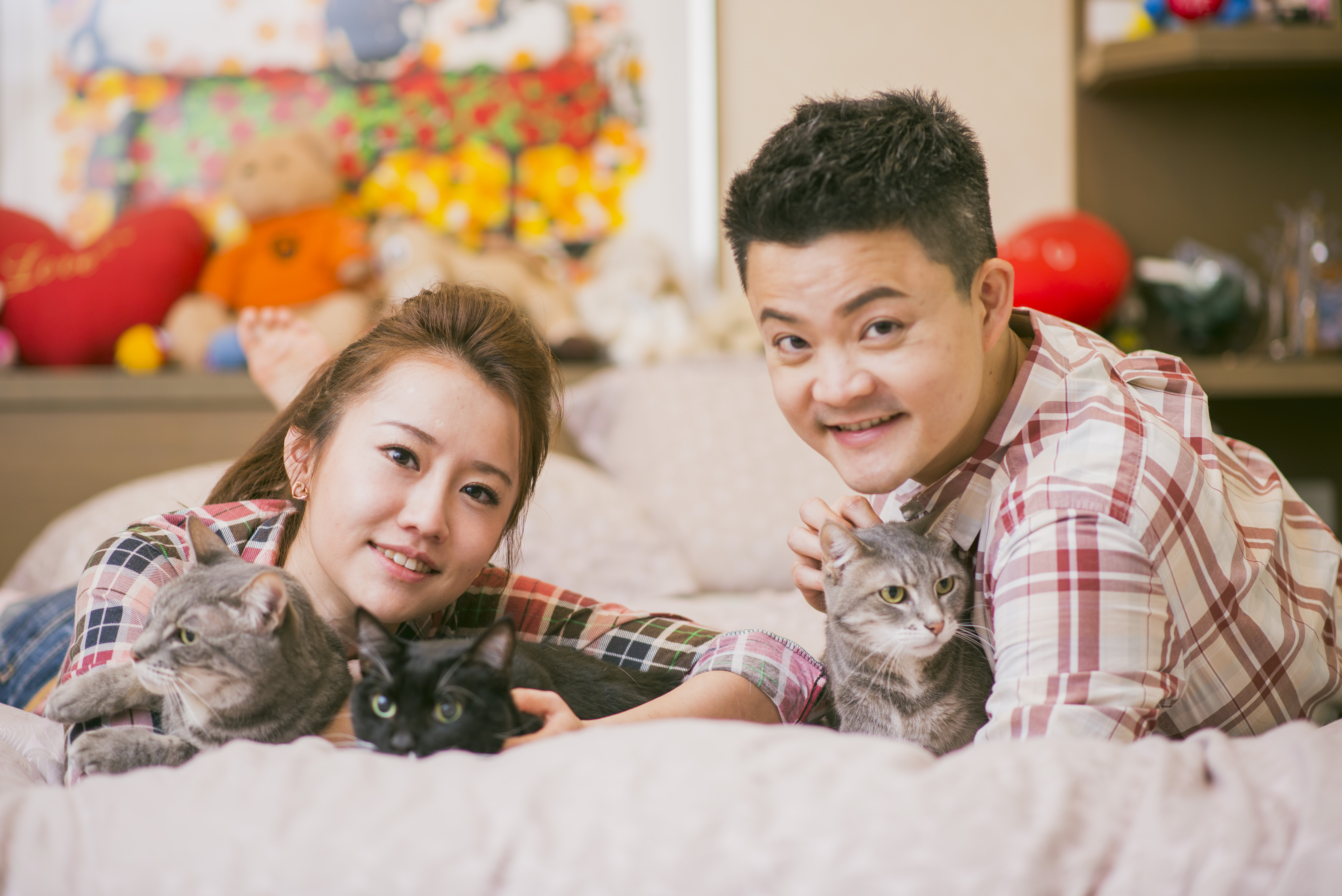 楊晨欣因為另一半（右）而回到台灣工作。（楊晨欣提供）