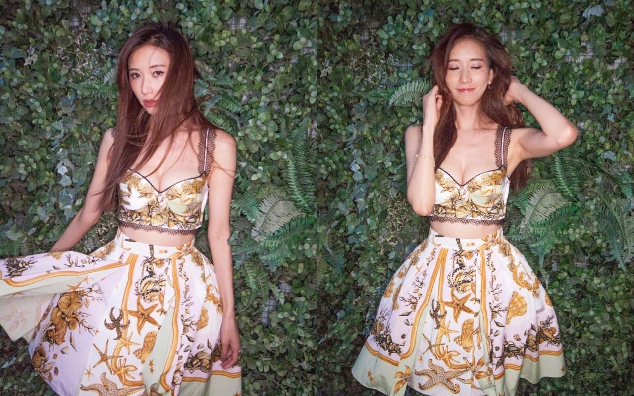 林志玲自己在微博PO出性感照，發文相當正能量。（翻攝林志玲微博）