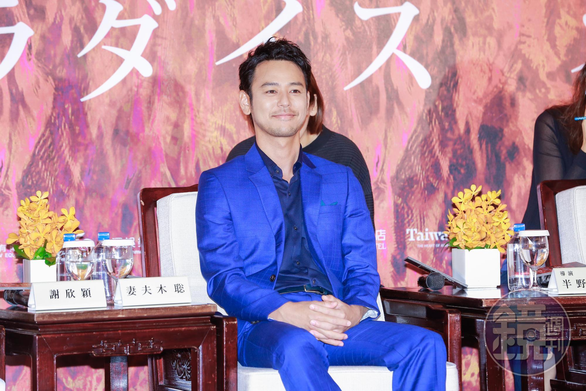 已經不是第一次參加台片演出的妻夫木聰為電影狂曬黑,誰知竟然曬到脫皮。