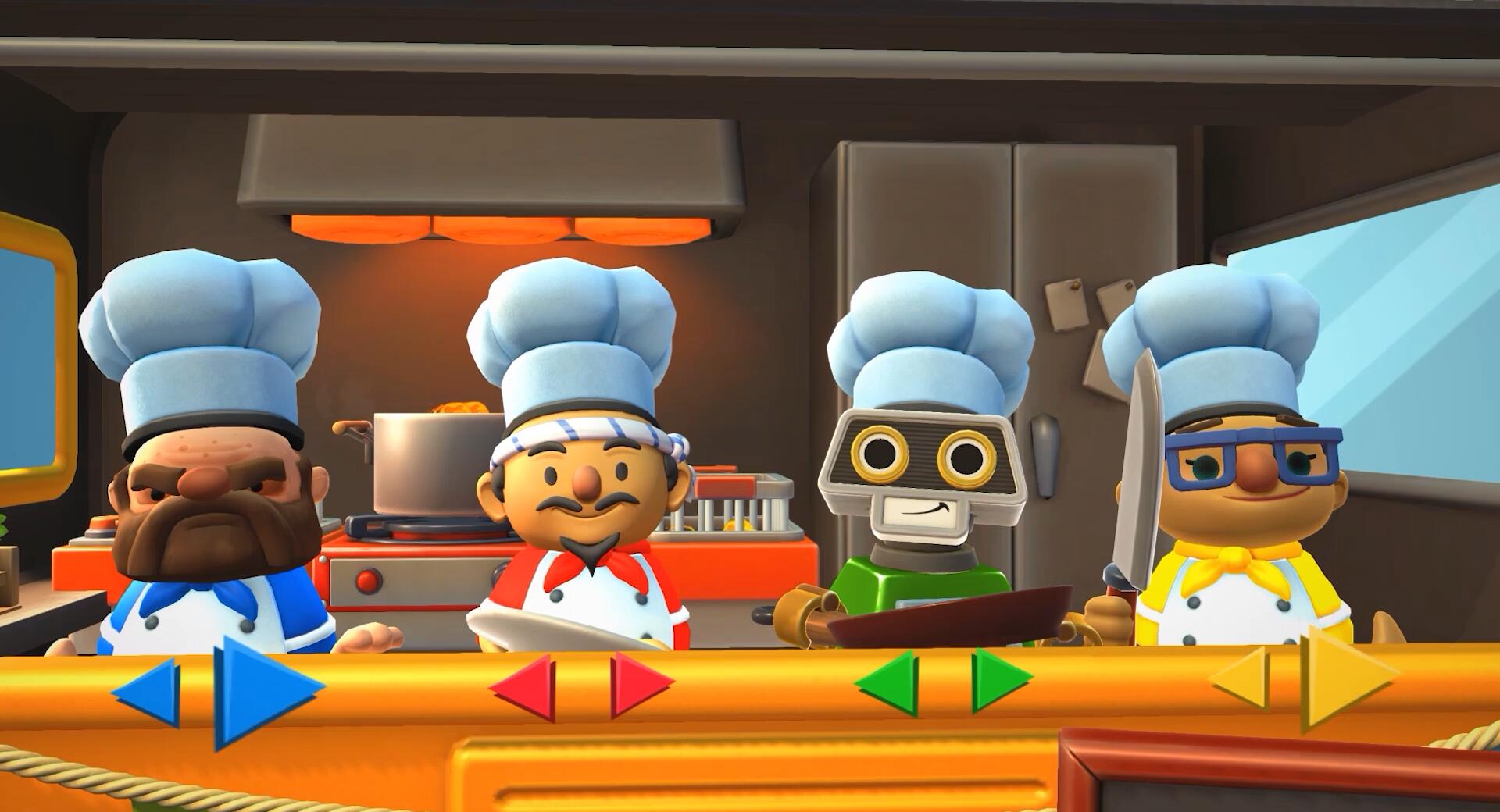 《煮過頭 2》是以餐廳廚房為背景的歡樂派對遊戲,最多支援四人遊戲。(圖片提供:傑仕登)