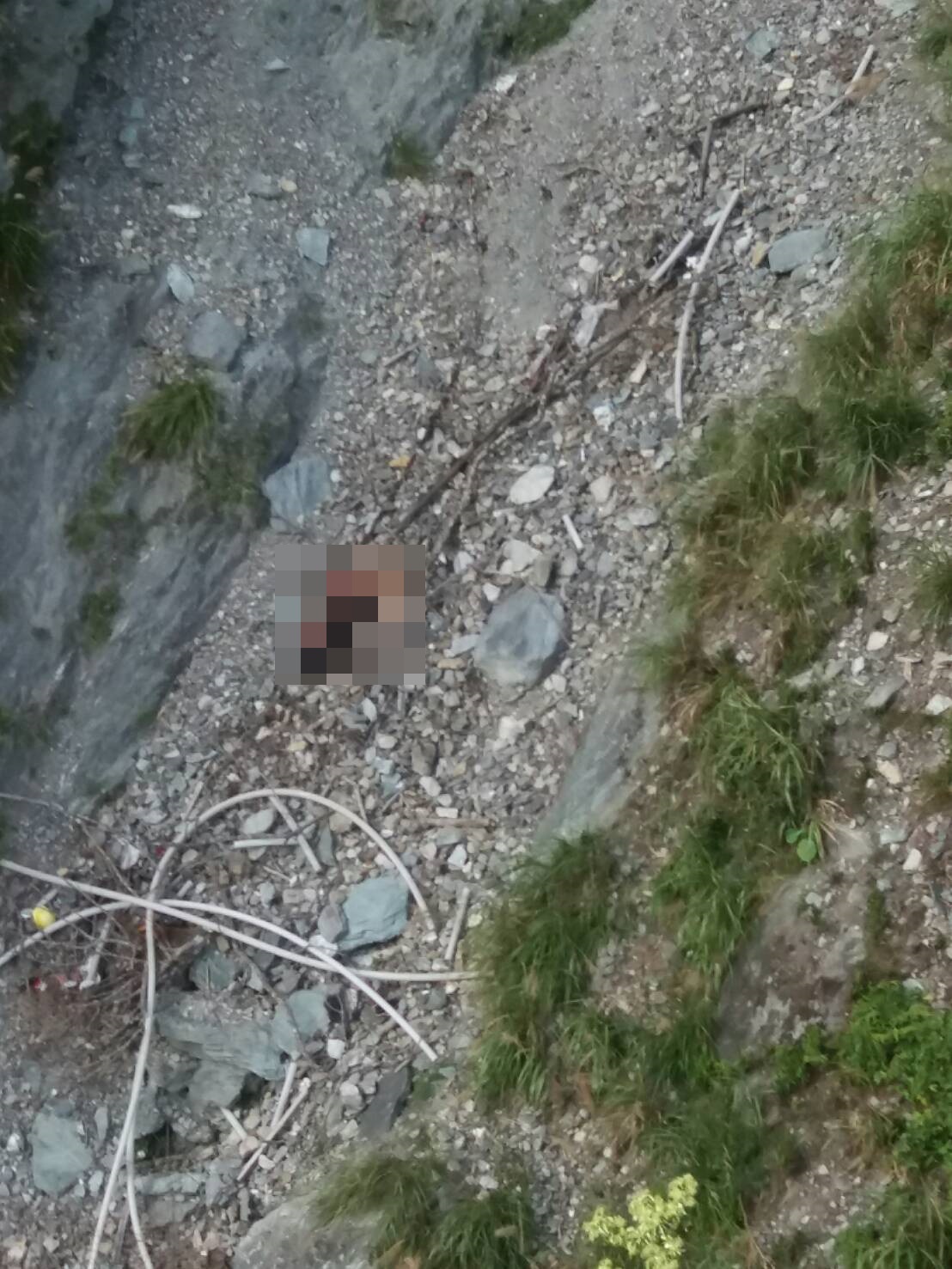 墜落200米深谷的巨陞董座夫婦，遺體已腫脹難辨。（翻攝畫面）