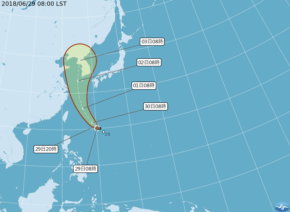 今年7號颱風巴比侖形成。（取自中央氣象局）