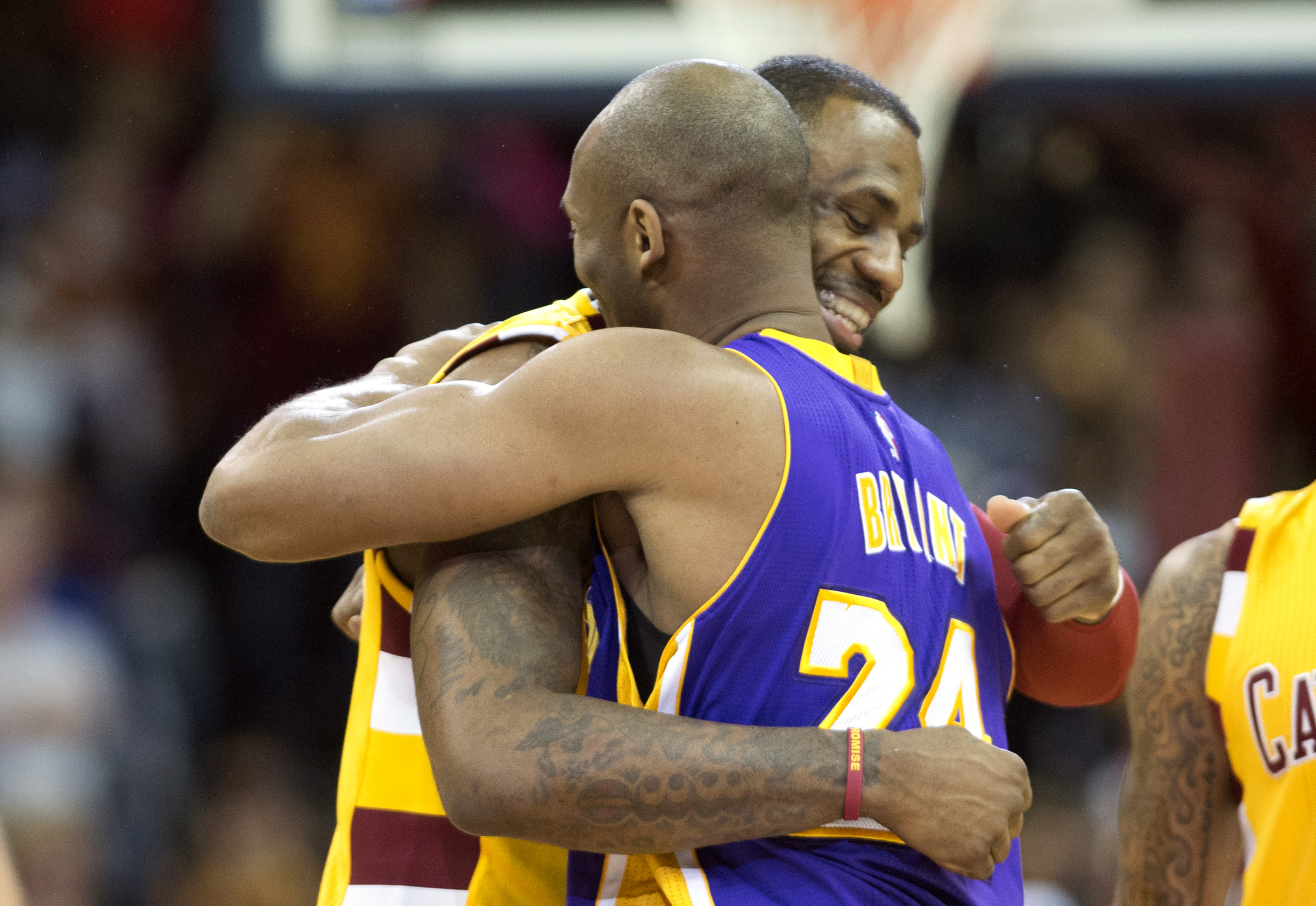 詹皇將以4年1.54億美元加盟「紫金王朝」湖人，傳奇球星「老大」布萊恩（Kobe Bryant）也在推特上歡迎詹皇的加入。（東方IC）