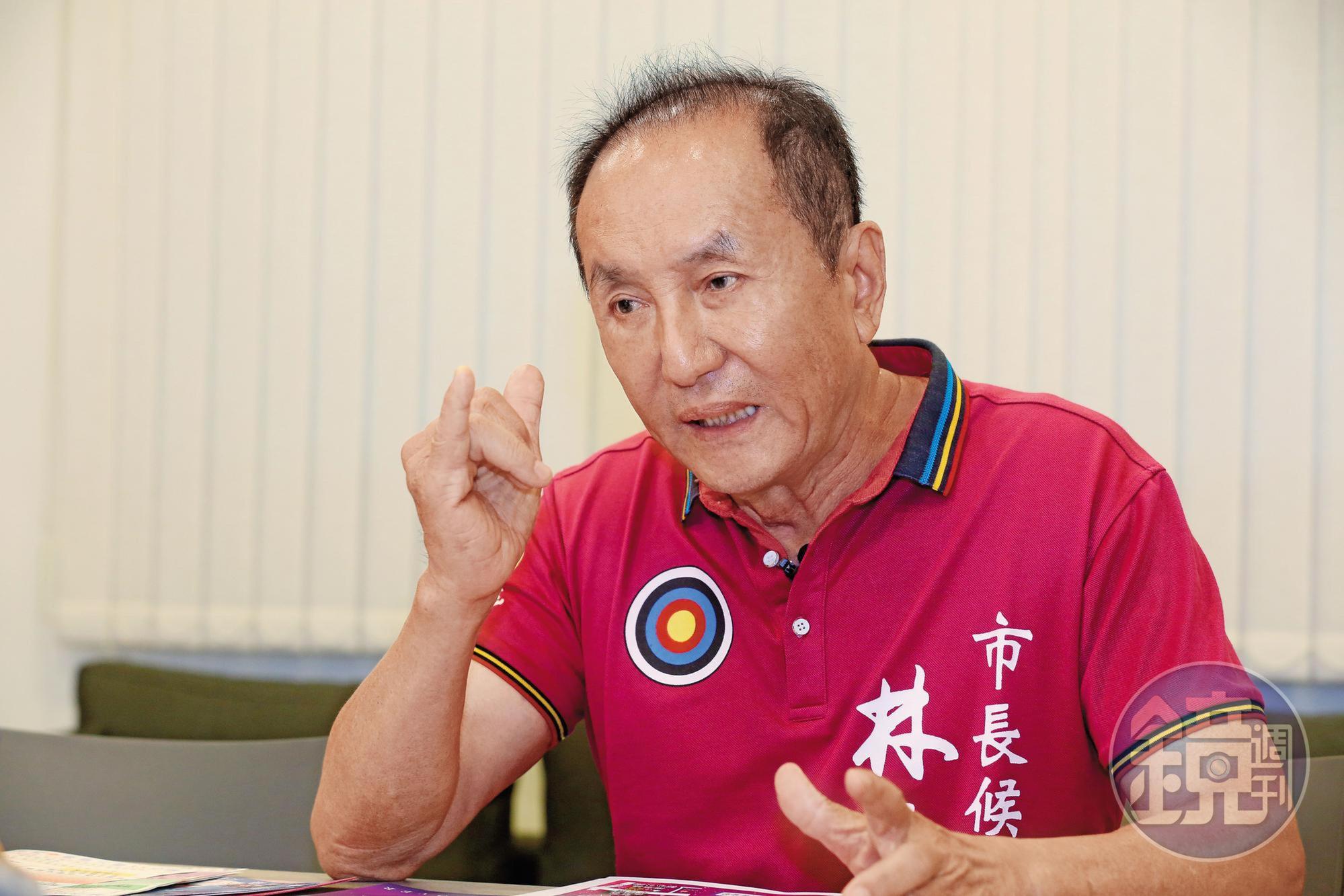 宣布參選台南市長的伍彩集團總經理林義豐,傳出蓋豪宅預售遭控詐騙。