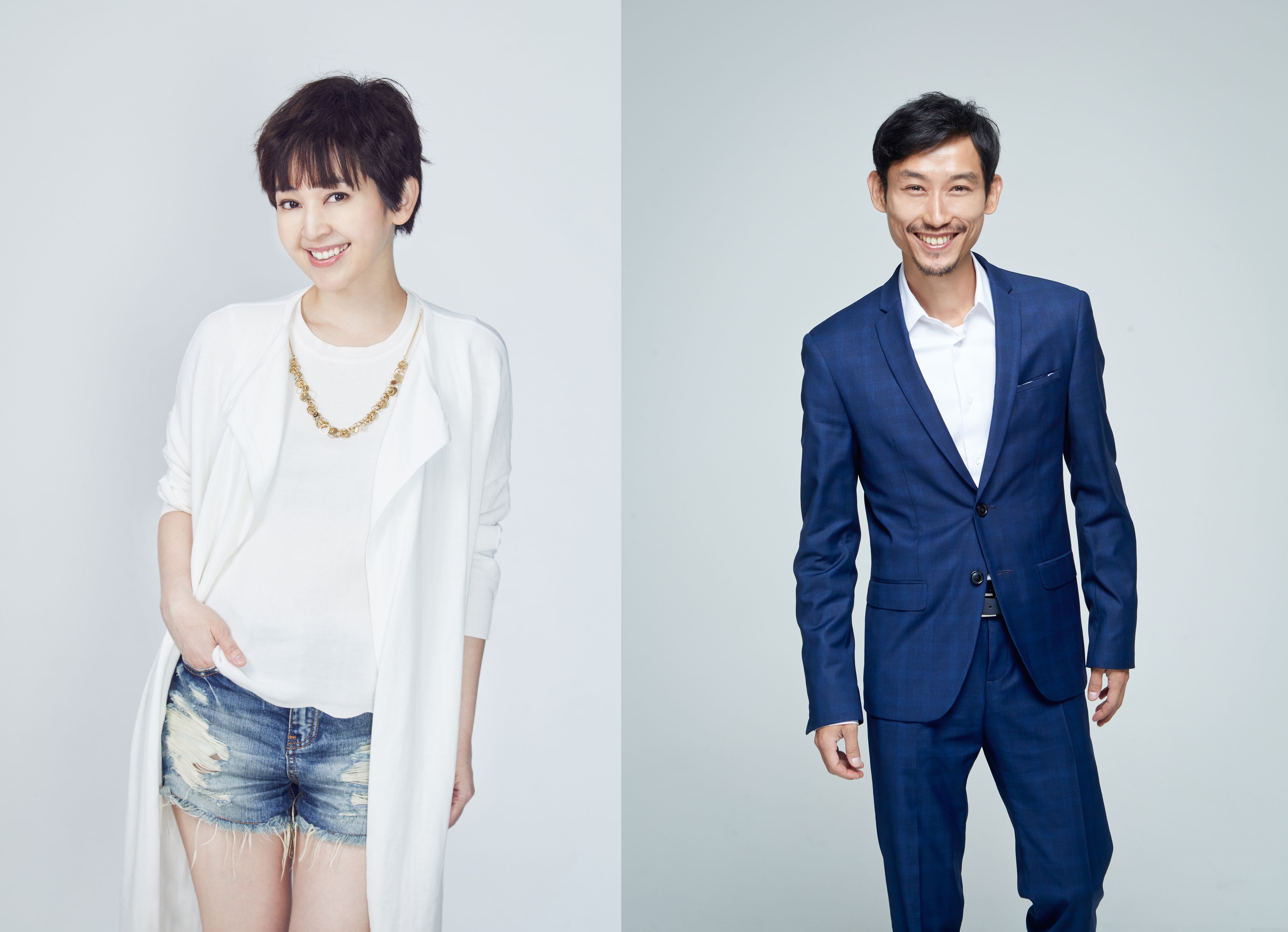 金馬獎男配角得主陳竹昇與女星蔡燦得將攜手主持本屆台北電影獎，2人相識20年，卻是首度在頒獎台上合作。（故事工廠、台視提供）