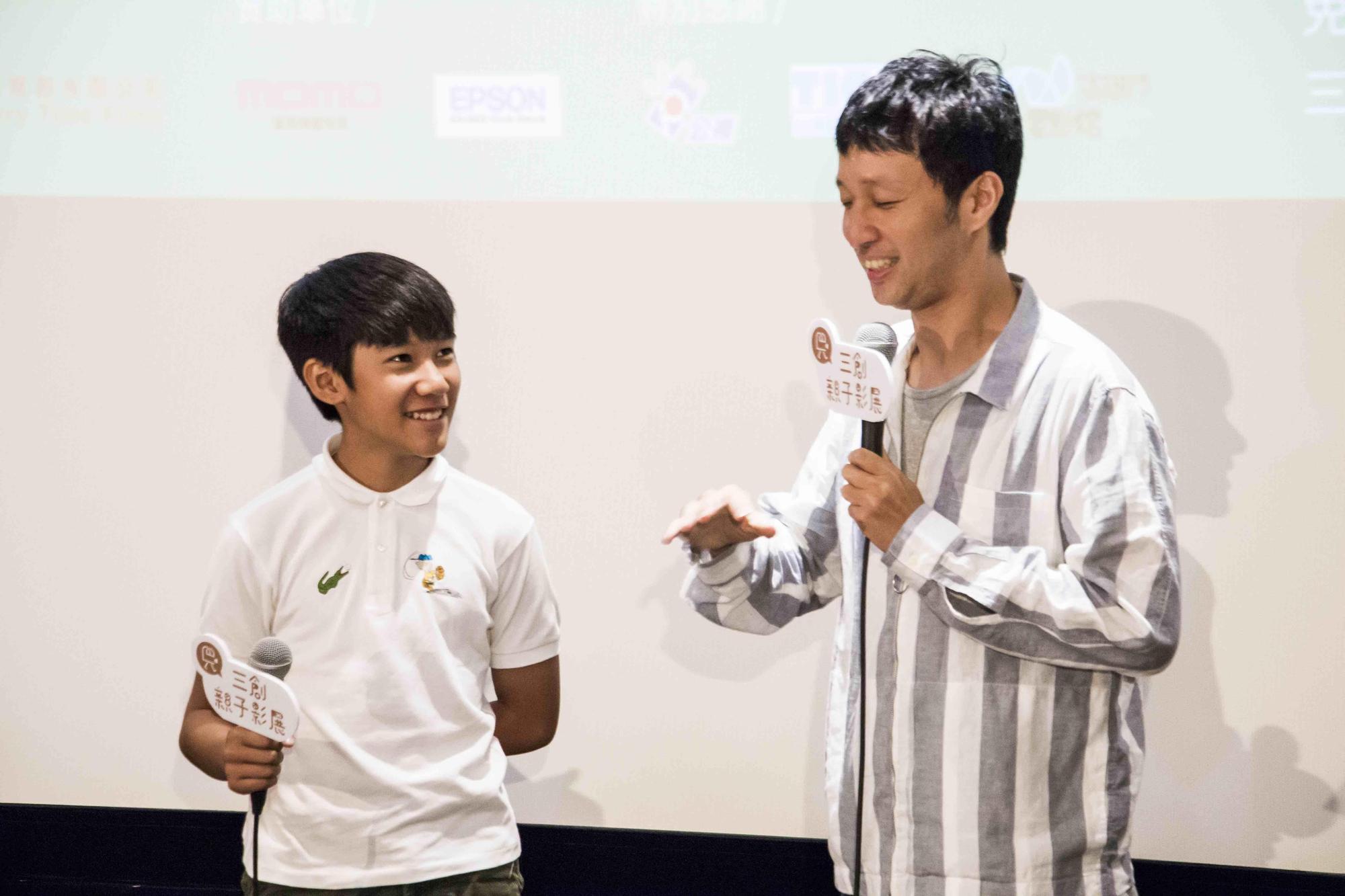 三創親子影展開幕片《生生》的導演安邦與男主角吳至璿也出席宣傳。（三創親子影展提供）