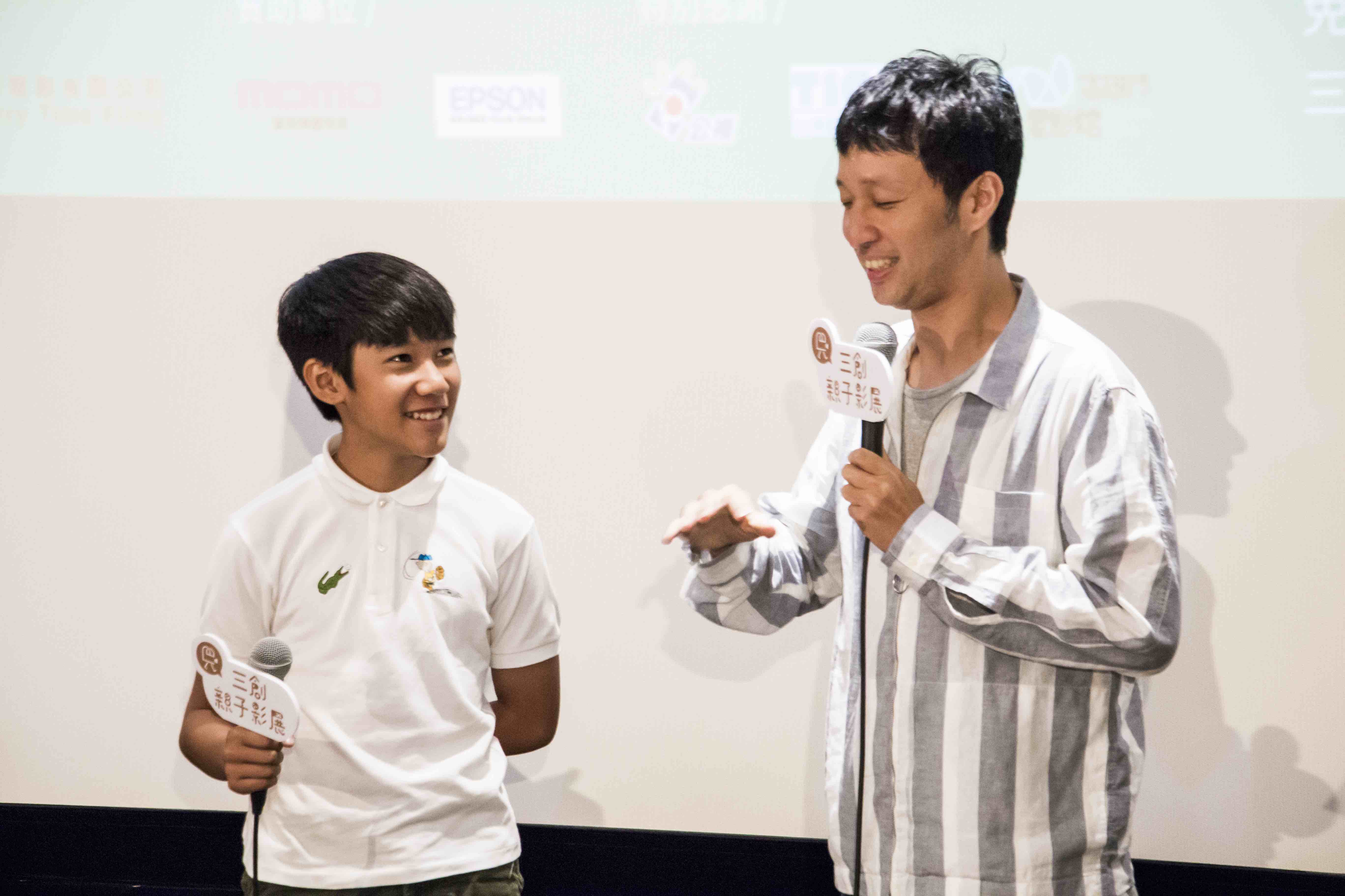 三創親子影展開幕片《生生》的導演安邦與男主角吳至璿也出席宣傳。（三創親子影展提供）