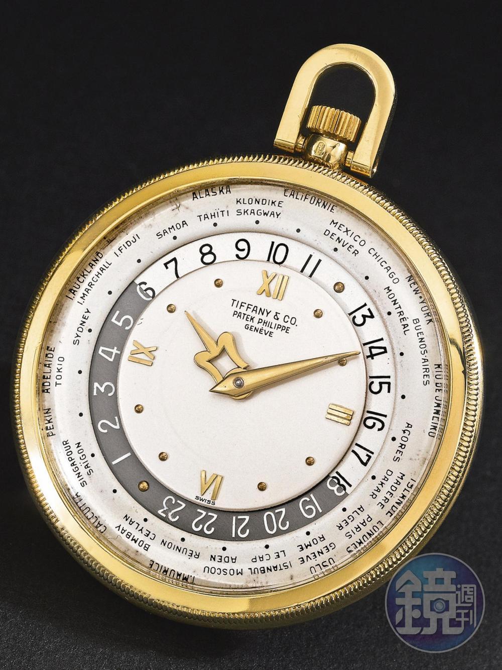 1951年TIFFANY & CO.與PATEK PHILIPPE的聯名世界時區懷錶，即是採用Louis Cottier的專利設計。