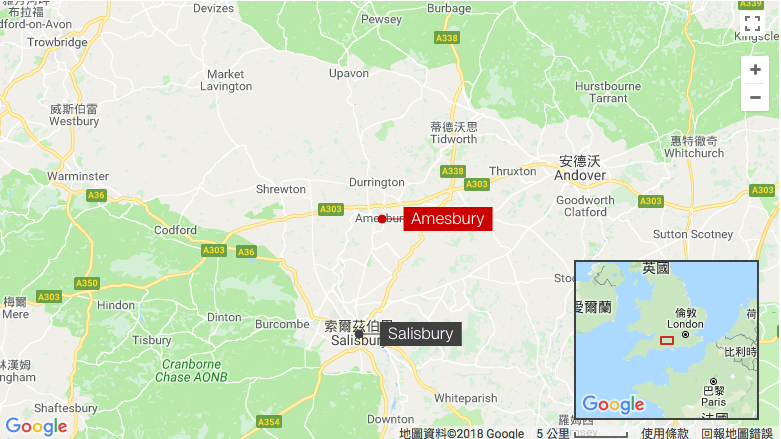 遭神經毒劑攻擊的兩名英國男女中毒前的活動地點。（網路截圖CNN/Google Map）