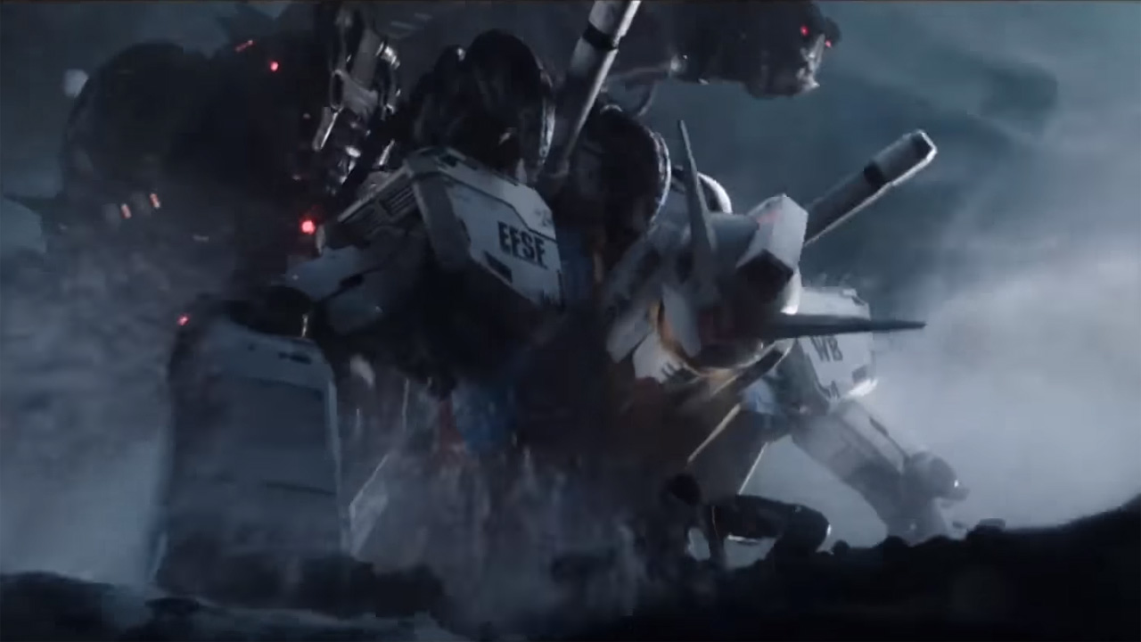 日昇與傳奇影業將合作打造鋼彈真人電影。圖為《一級玩家》中鋼彈登場片段。（翻攝自Youtube）