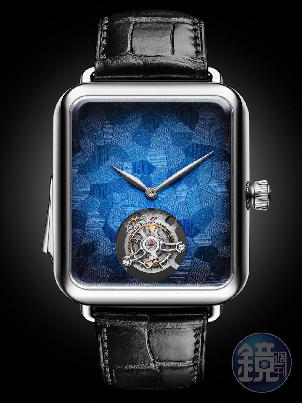 《H. MOSER & CIE The Swiss Alp Watch Minute Repeater Tourbillon》功能：時、分顯示；三問報時；飛行陀飛輪/機芯：手上鏈機芯/定價：約NT$9,980,000