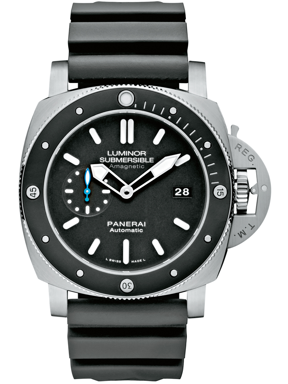 Guillaume Néry擔任沛納海代言人時戴的潛水錶款PAM01389，防水300米，同時具備抗磁功能。定價：約NT$357,000