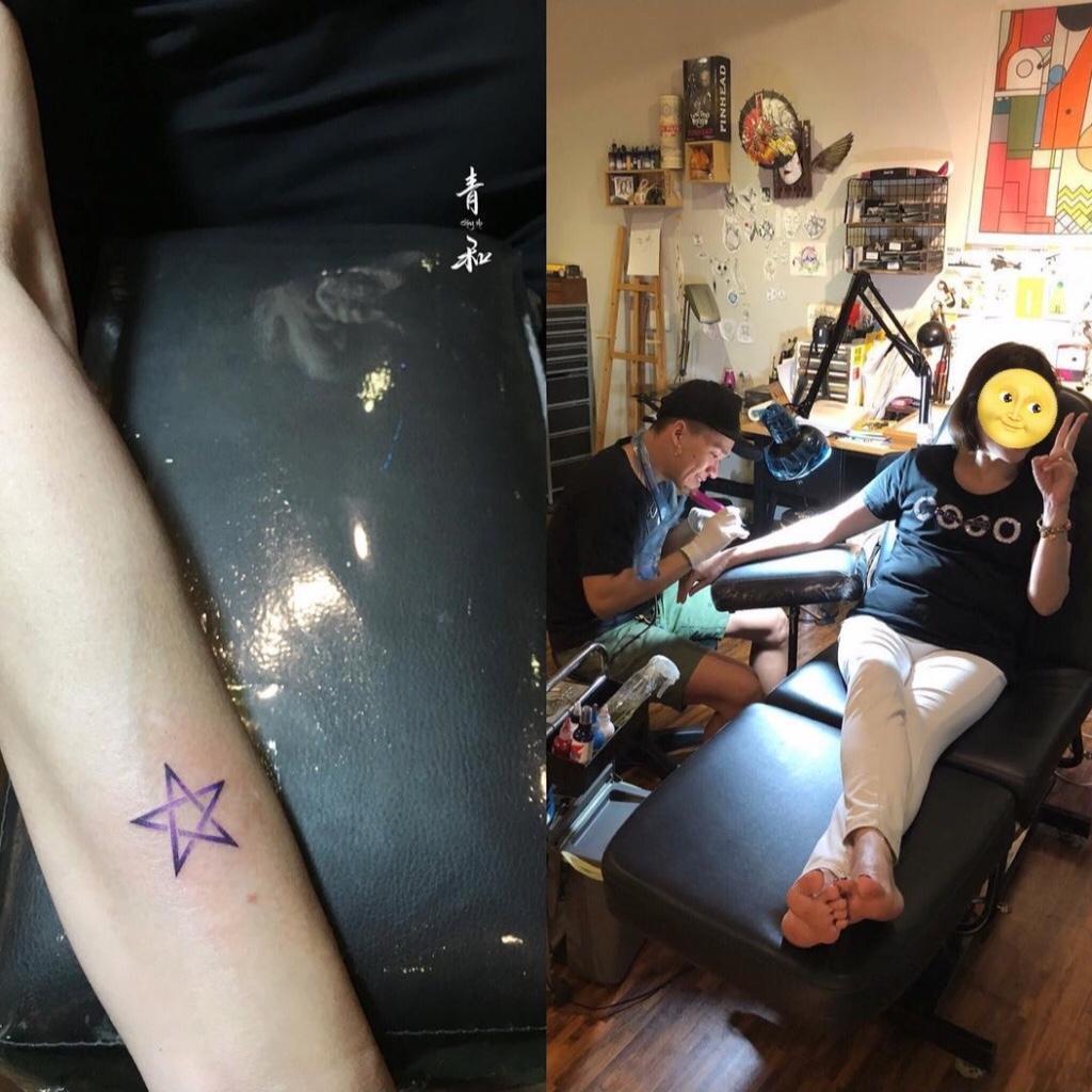 媽媽指定要紫色的星星，力求明顯，好在麻將桌上鎮霸四方。（李小巨提供）